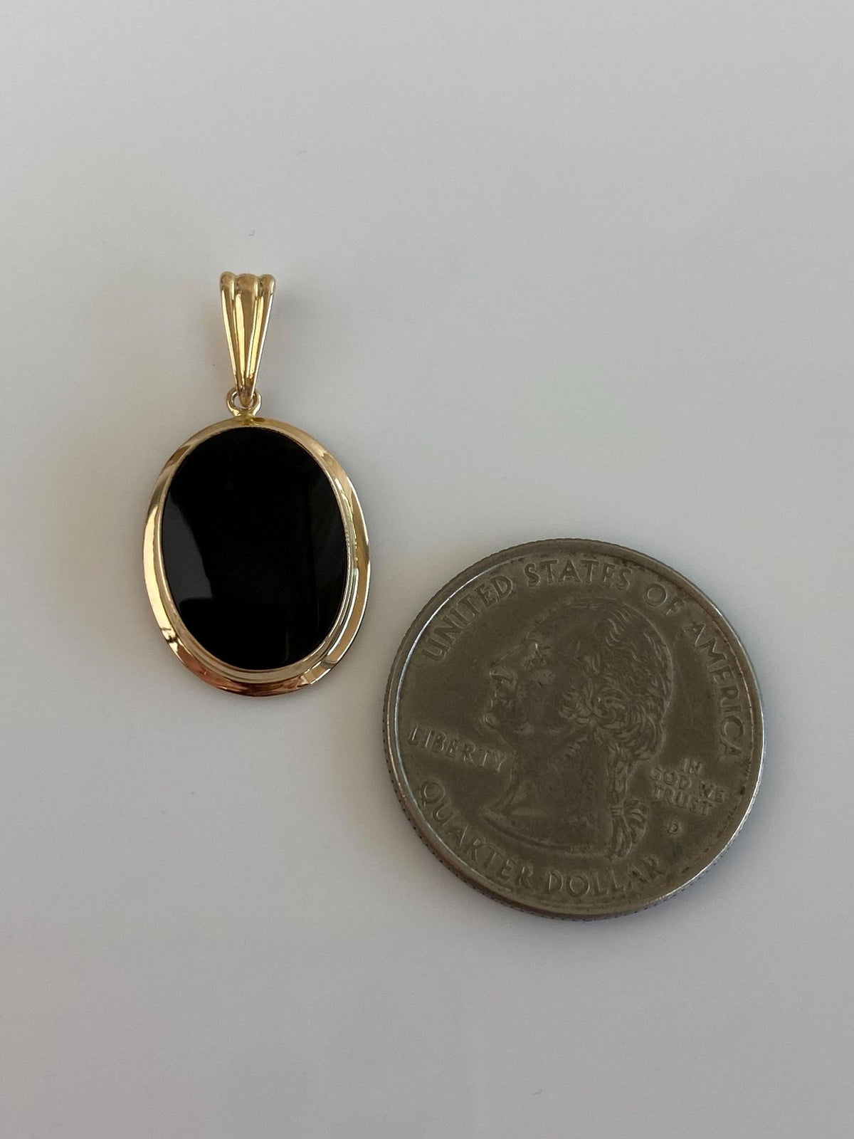 Solid 10k Yellow Gold Black Onyx Charm