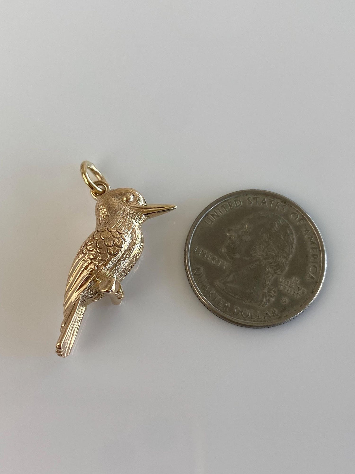 Vintage Solid 10k Yellow Gold Bird Charm