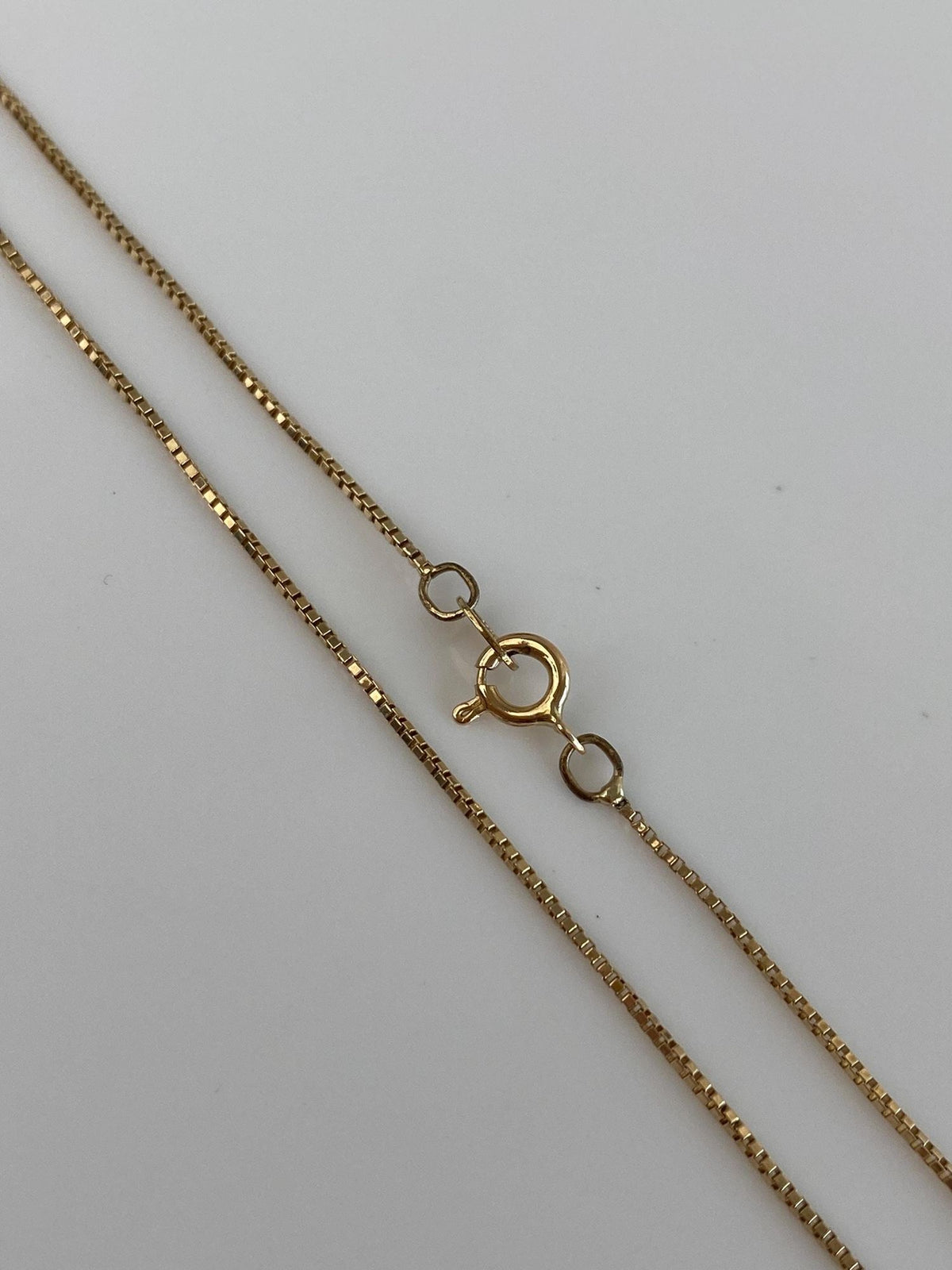 Vintage Solid 14k Yellow Gold Box Chain Necklace - 18.75 inches