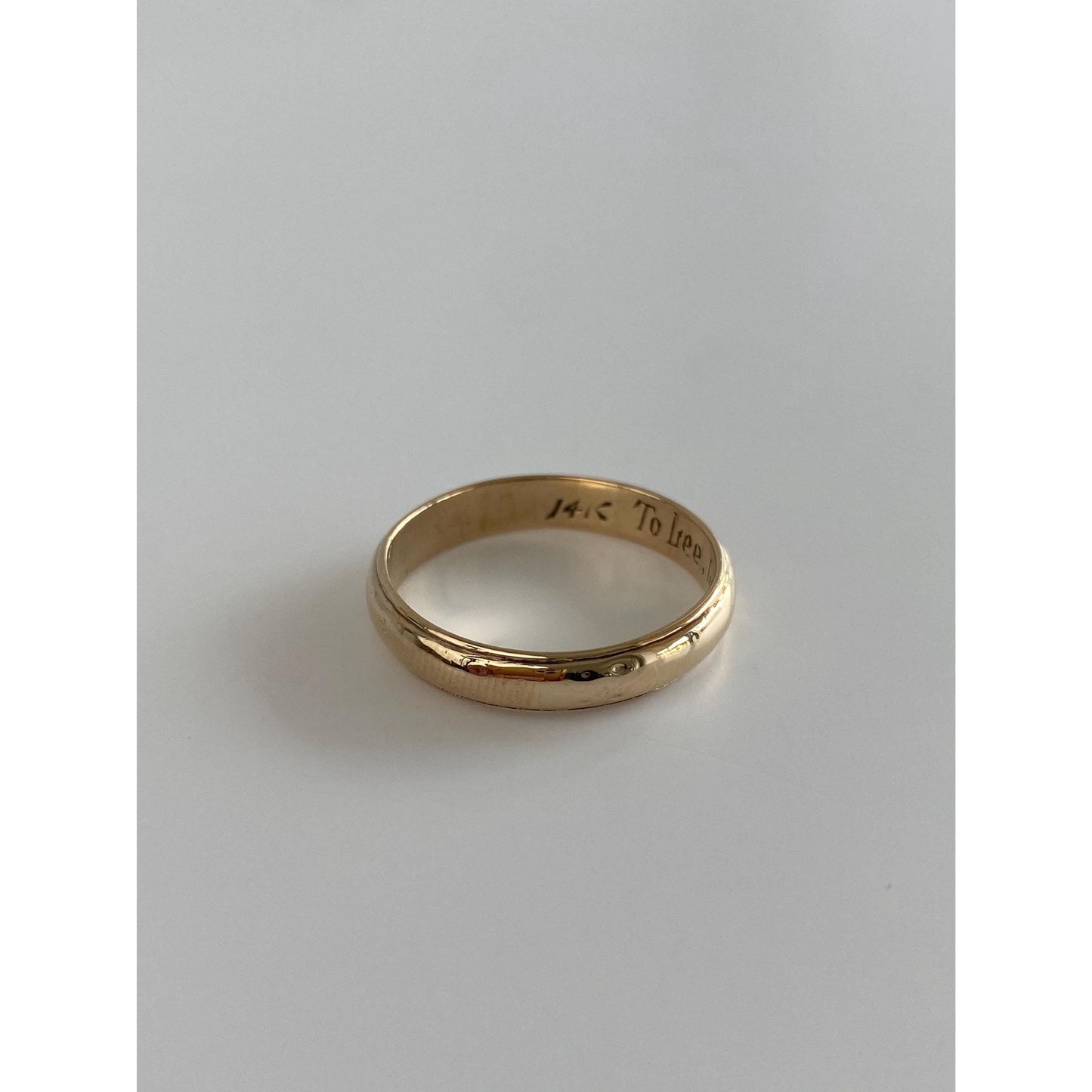 Vintage Solid 14k Yellow Gold Miligrain Ring Band - Size 8.5