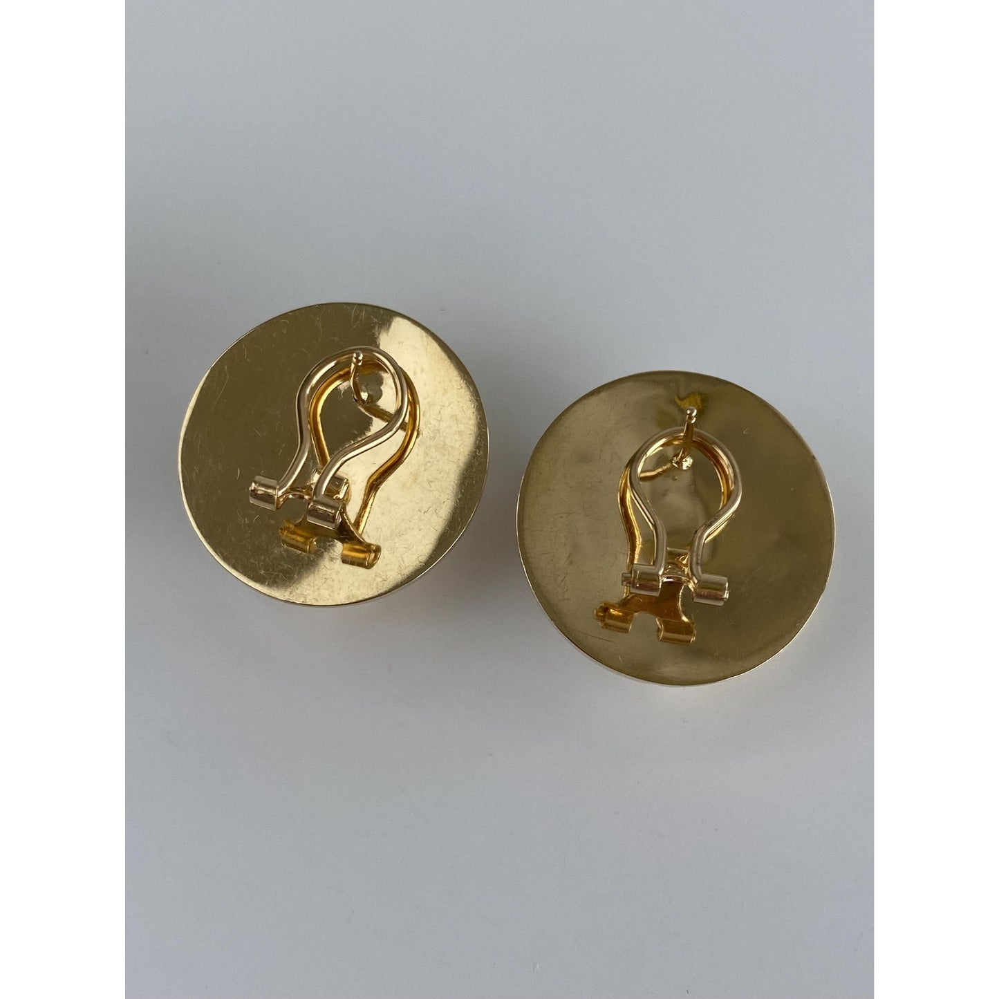 Vintage 14k Yellow Gold Large Basket Weave Pattern Dome Stud Earrings