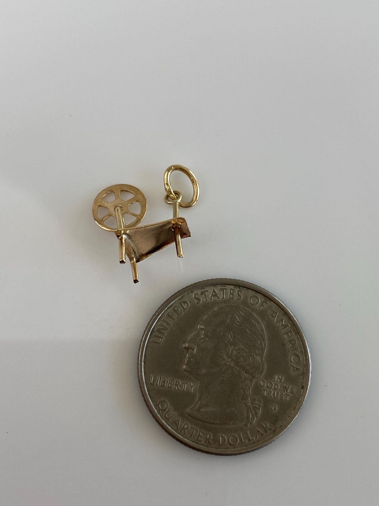 Vintage Solid 9k Yellow Gold Articulated Sewing Spindle Charm