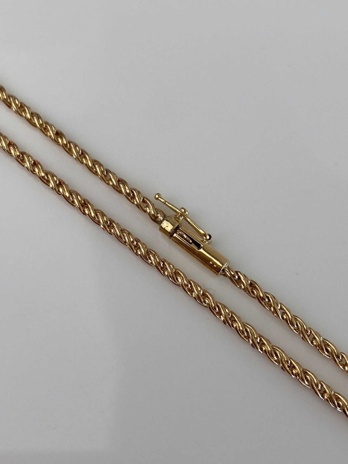 Vintage Solid 14k Yellow Gold Twist Style Chain Necklace - 24 inches