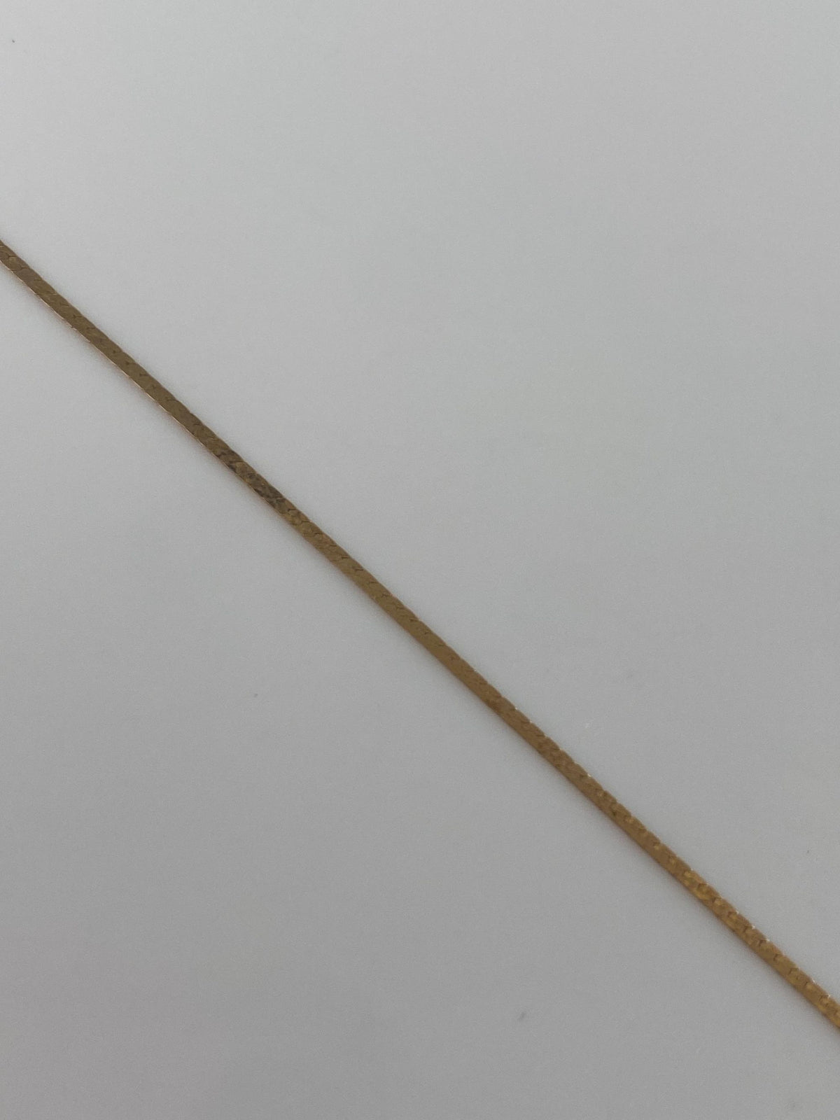 Vintage Solid 14k Yellow Gold Slim Flat Chain Bracelet - 7 inches