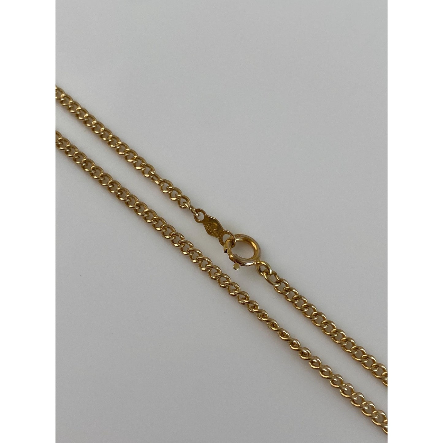 Vintage Solid 14k Yellow Gold Long Curb Chain Necklace - 25 inches