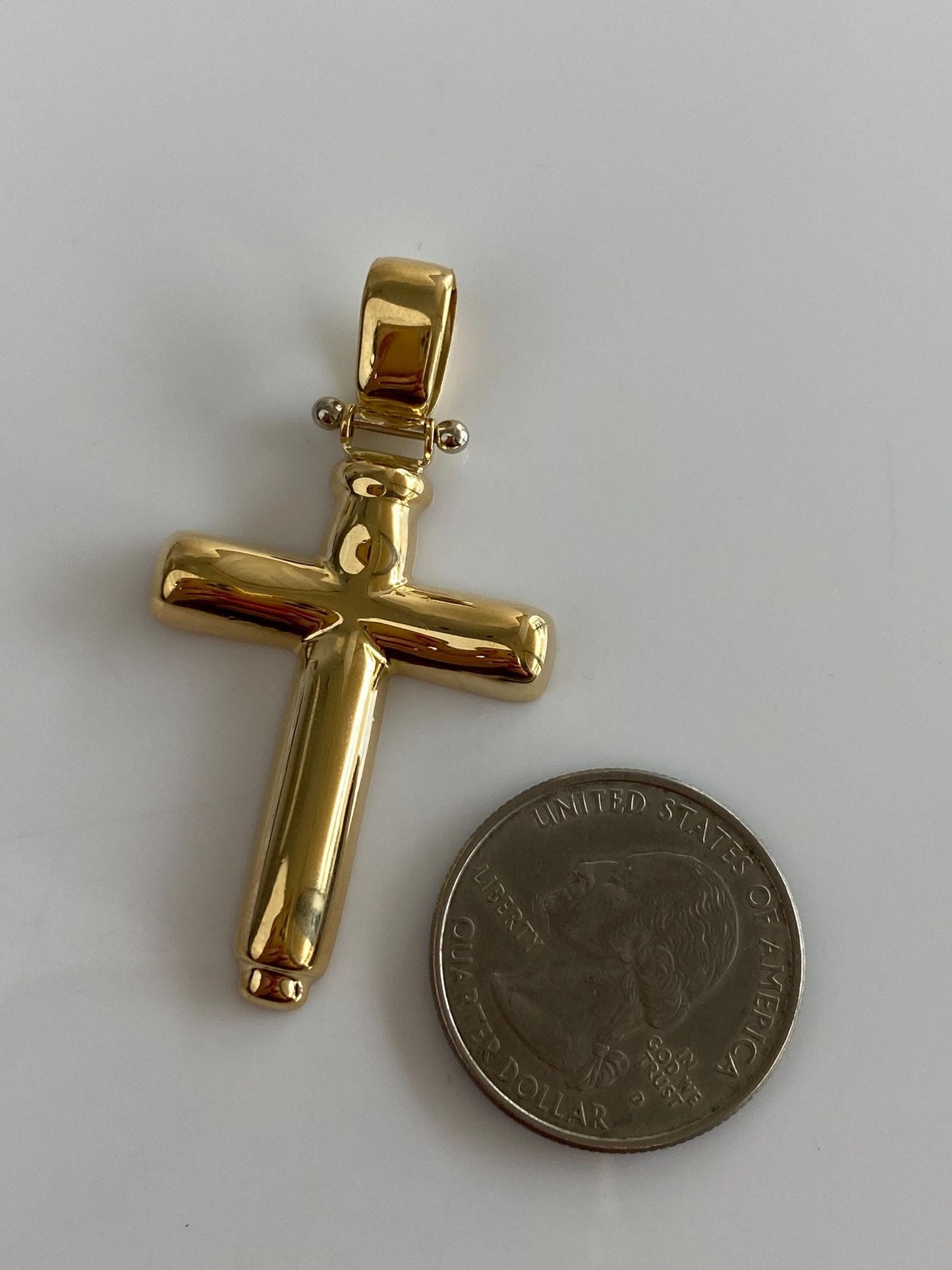 Vintage Solid 18k Yellow Gold Hinged Cross Charm