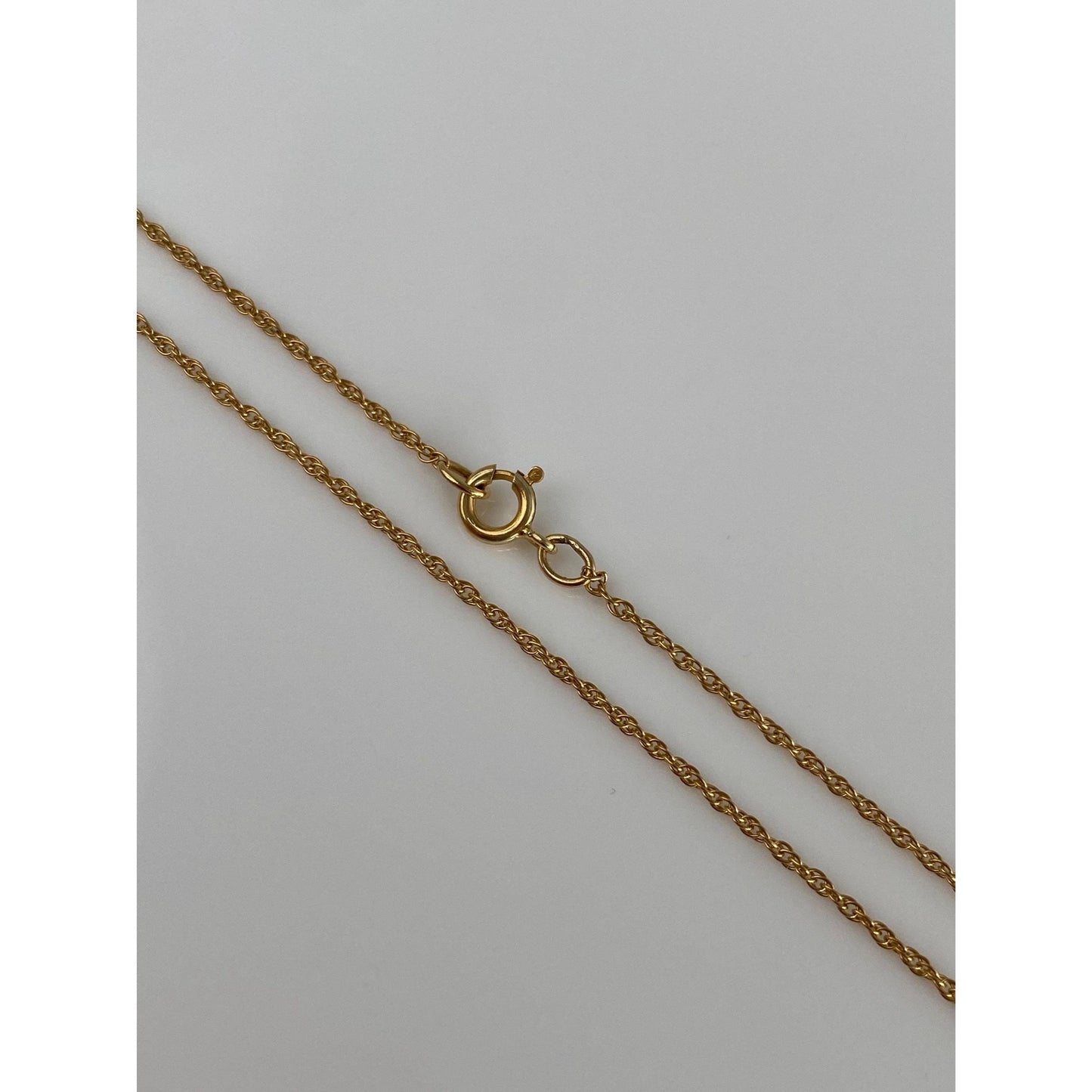 Vintage Solid 14k Yellow Gold Dainty Chain Necklace - 16 inches