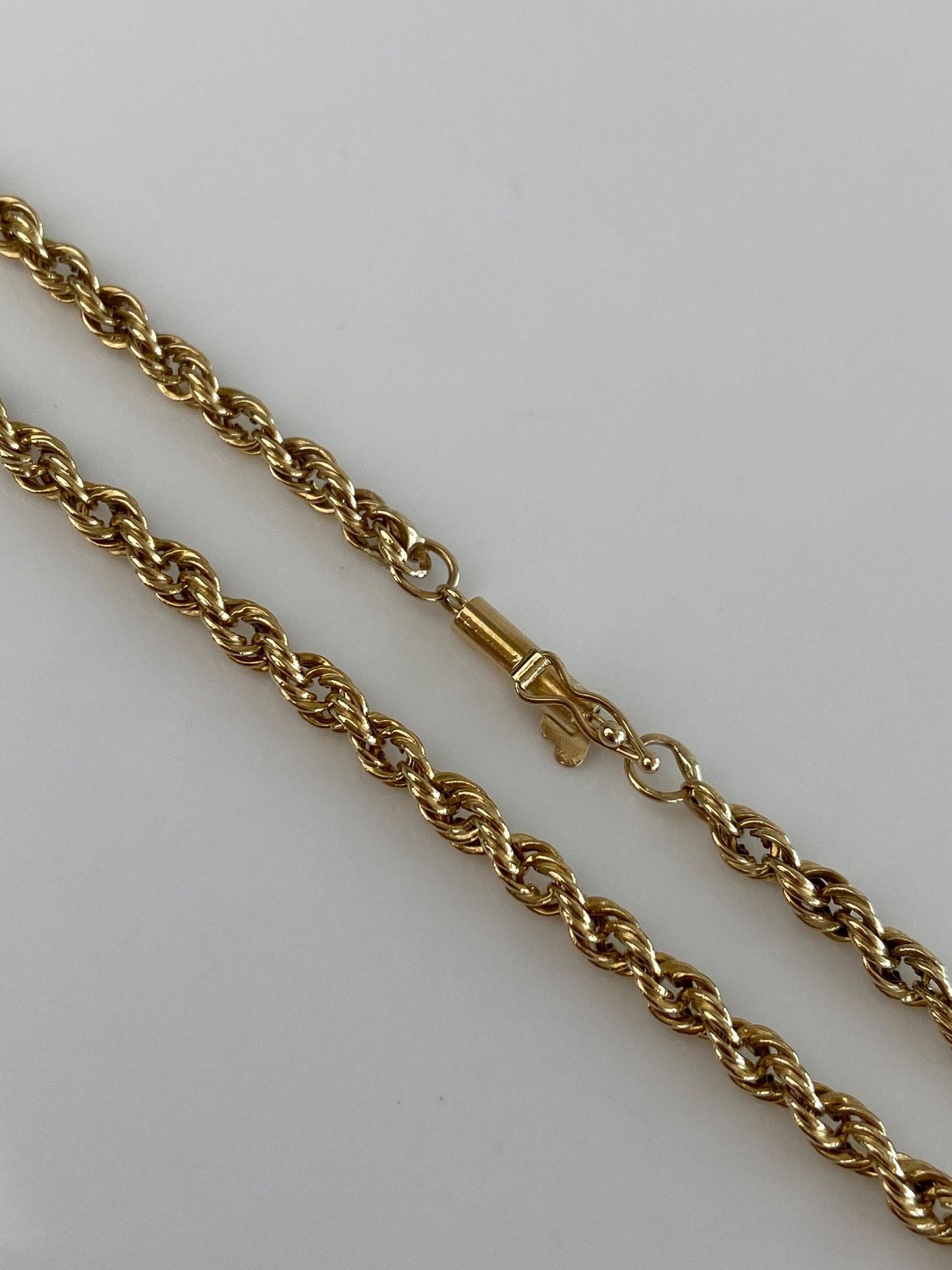 Vintage 14k Yellow Gold Rope Chain Necklace - 19.5 inches