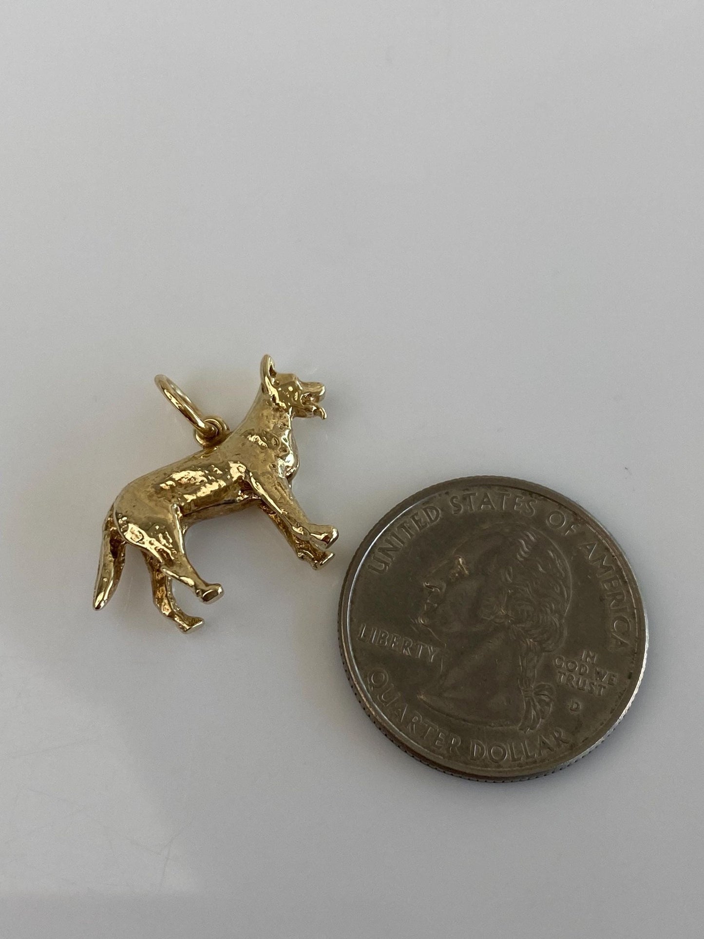 Vintage Solid 10k Yellow Gold Dog Charm