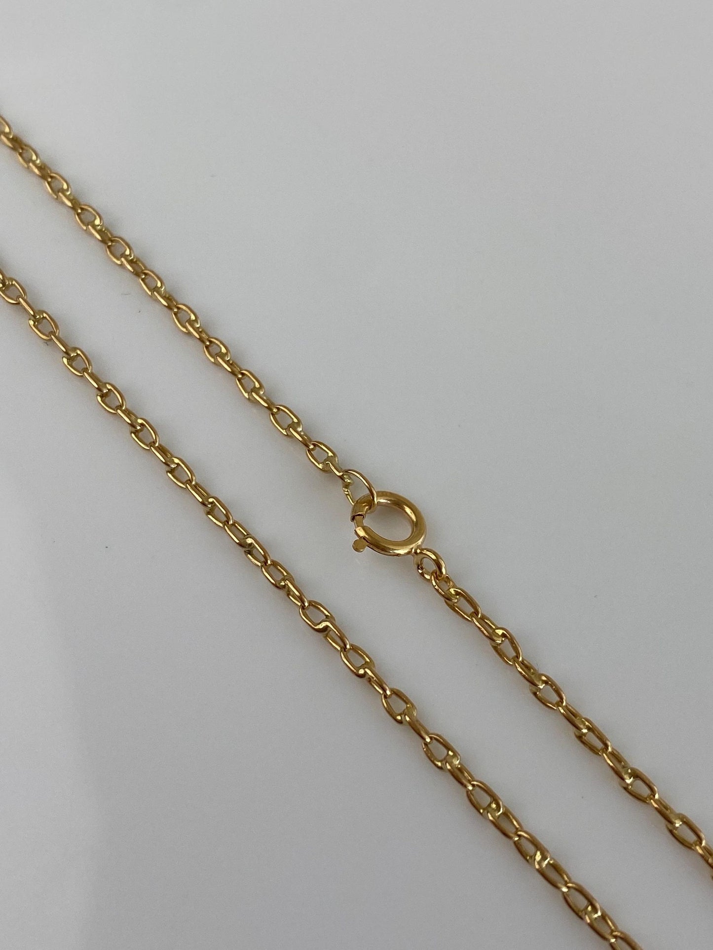 Vintage Solid 18k Yellow Gold Cable Biker Link Chain Necklace - 26 inches