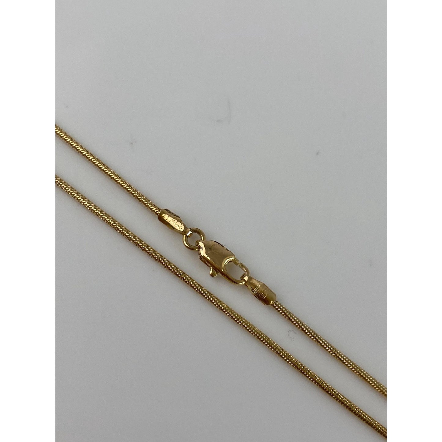 Vintage Solid 14k Yellow Gold Long Snake Chain Necklace - 24 inches