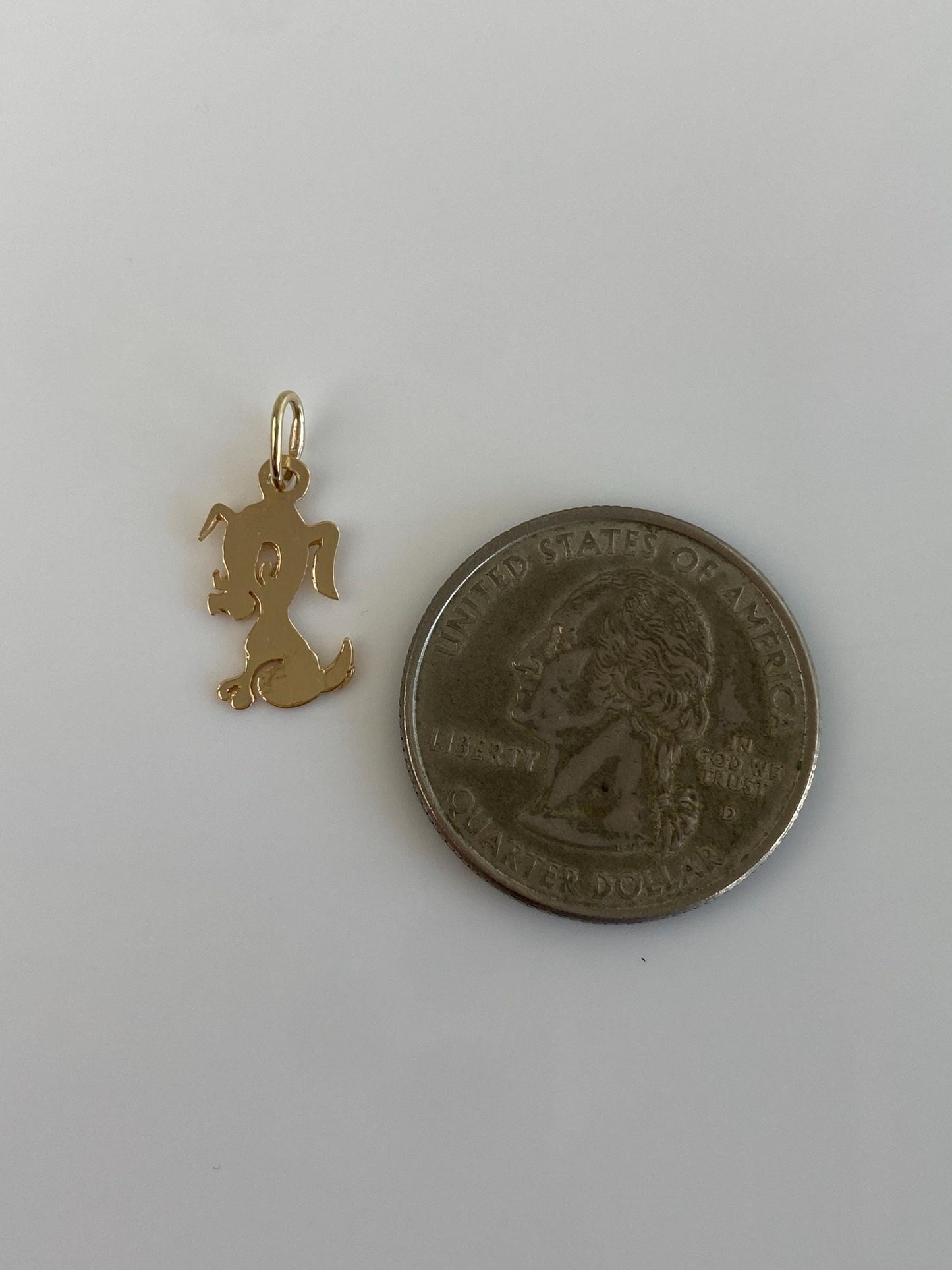 Vintage Solid 14k Yellow Gold Dog Charm