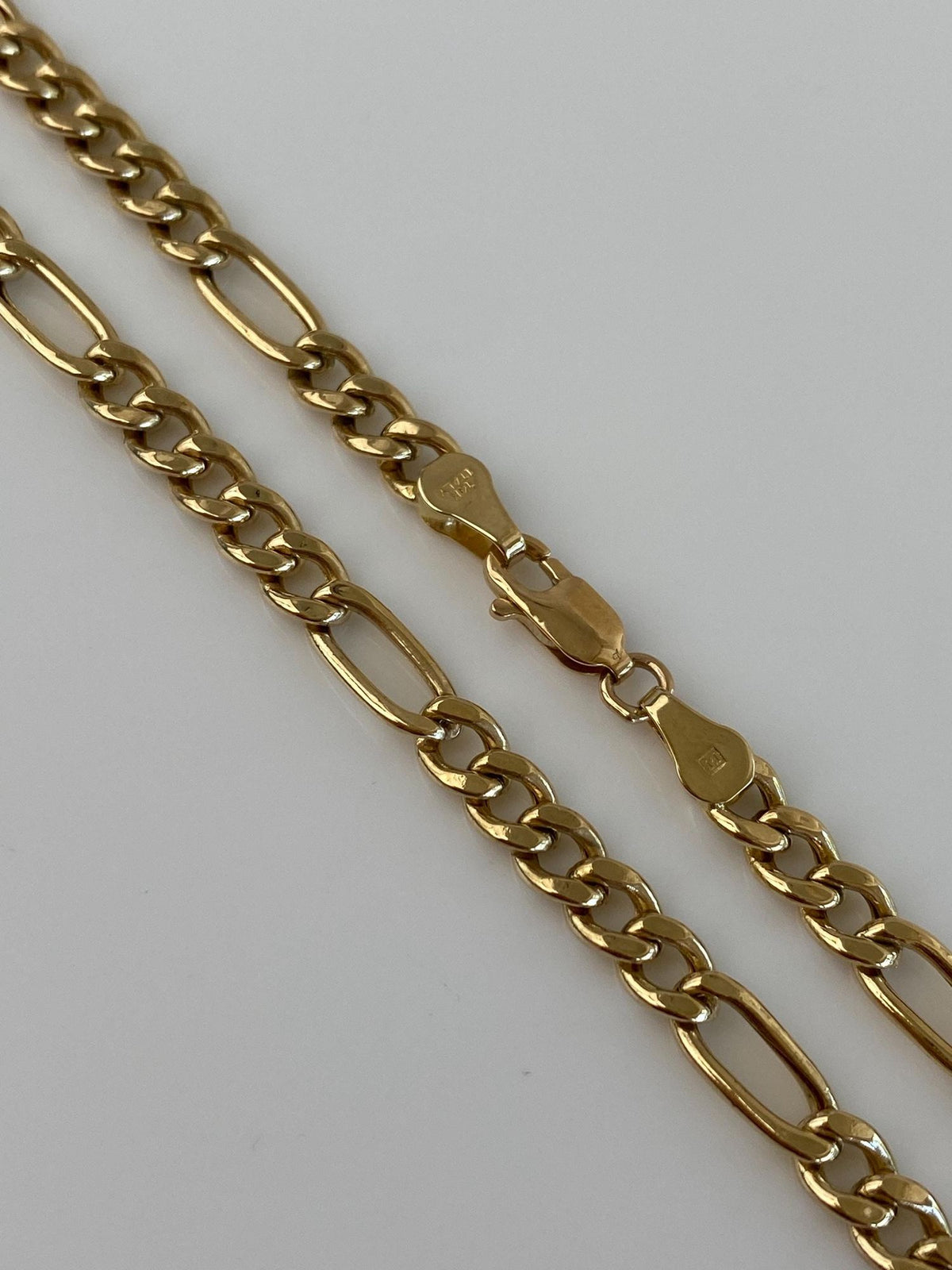 Vintage 14k Yellow Gold Figaro Chain Necklace - 30 inches