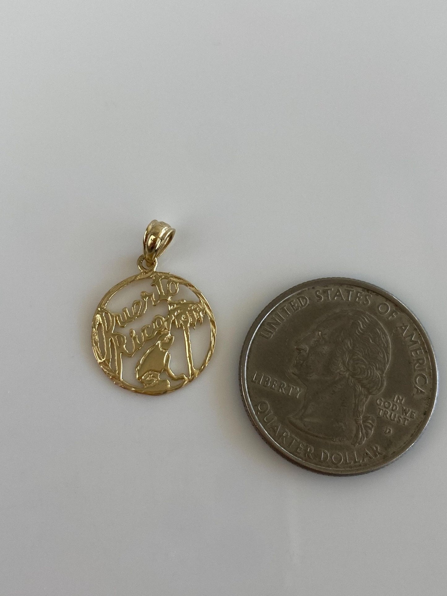 Vintage Solid 14k Yellow Gold Puerto Rico Charm