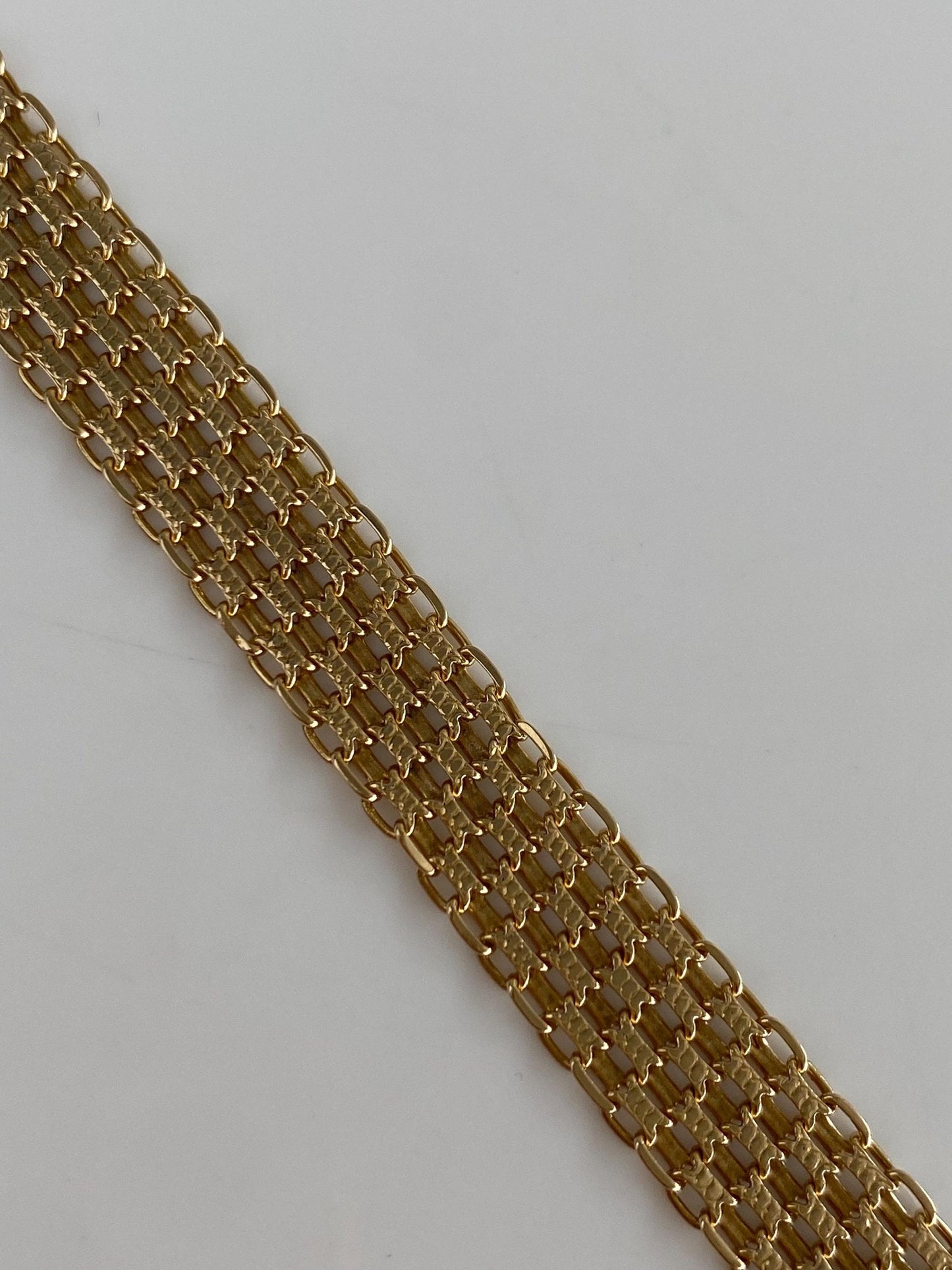 Vintage Solid 14k Yellow Gold Open Work Chain Bracelet - 7.25 inches