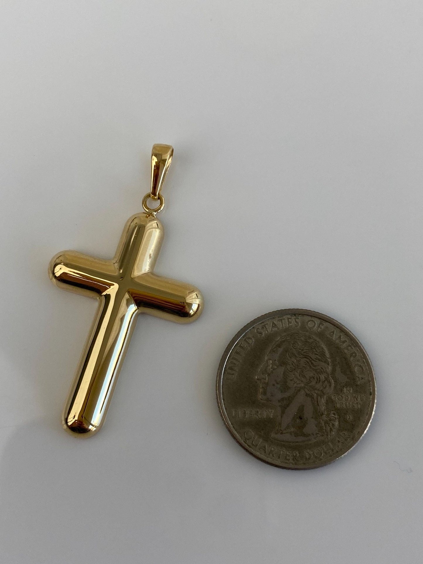 Vintage 18k Yellow Gold Cross Charm