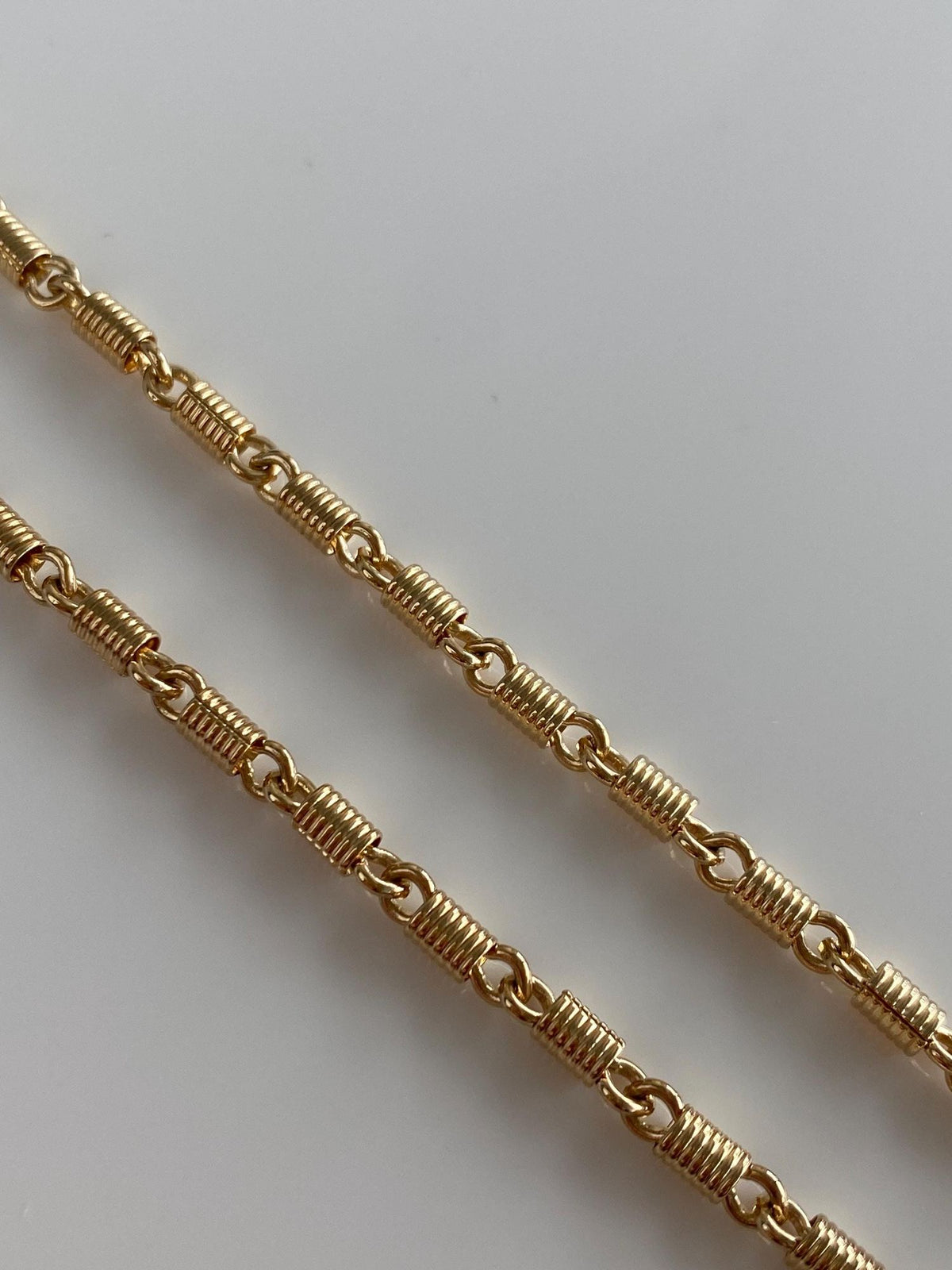 Vintage Solid 14k Yellow Gold Fancy Link Pocket Watch Chain Necklace - 13.5 inches
