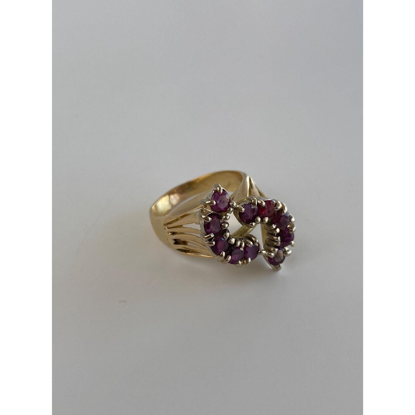 Vintage Solid 14k Yellow Gold Ruby Ring - Size 4