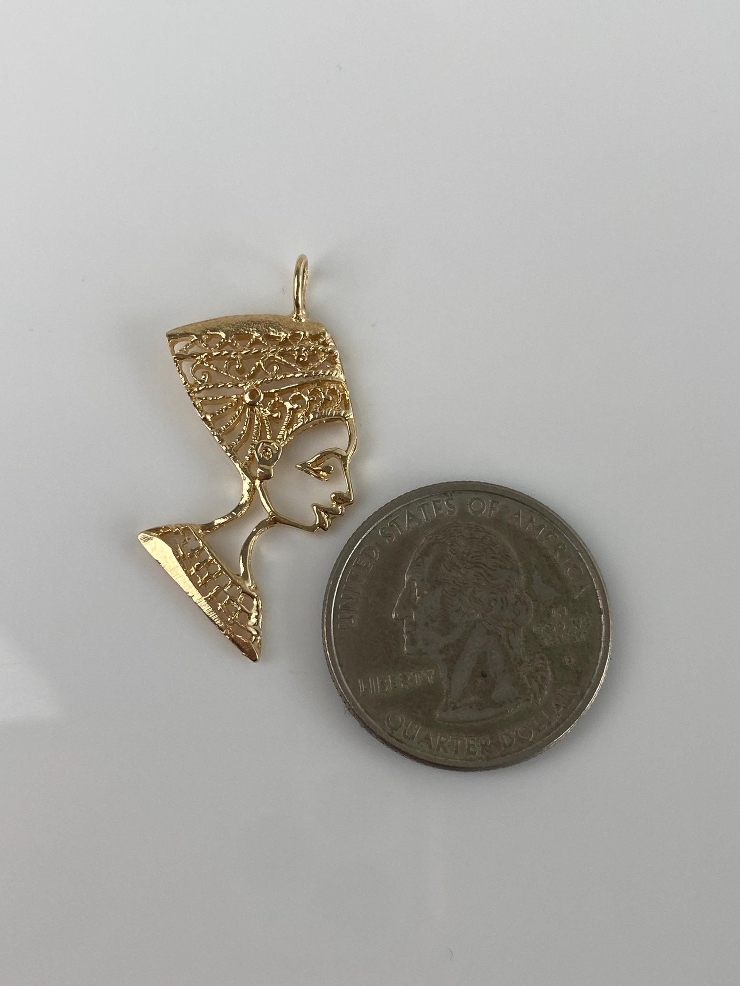Vintage Solid 14k Yellow Gold Nefertiti Charm
