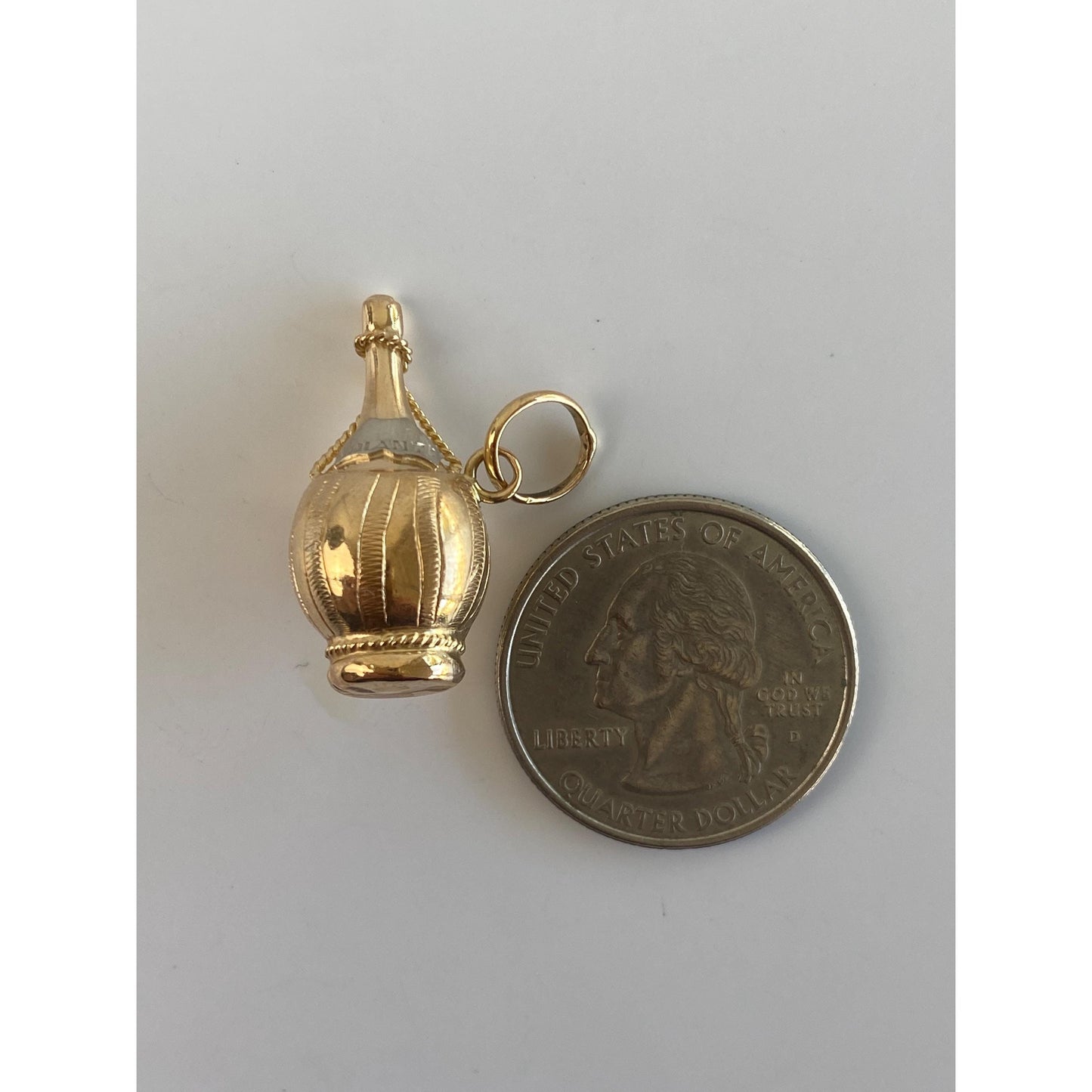 Vintage 18k White & Yellow Gold Chianti Wine Charm