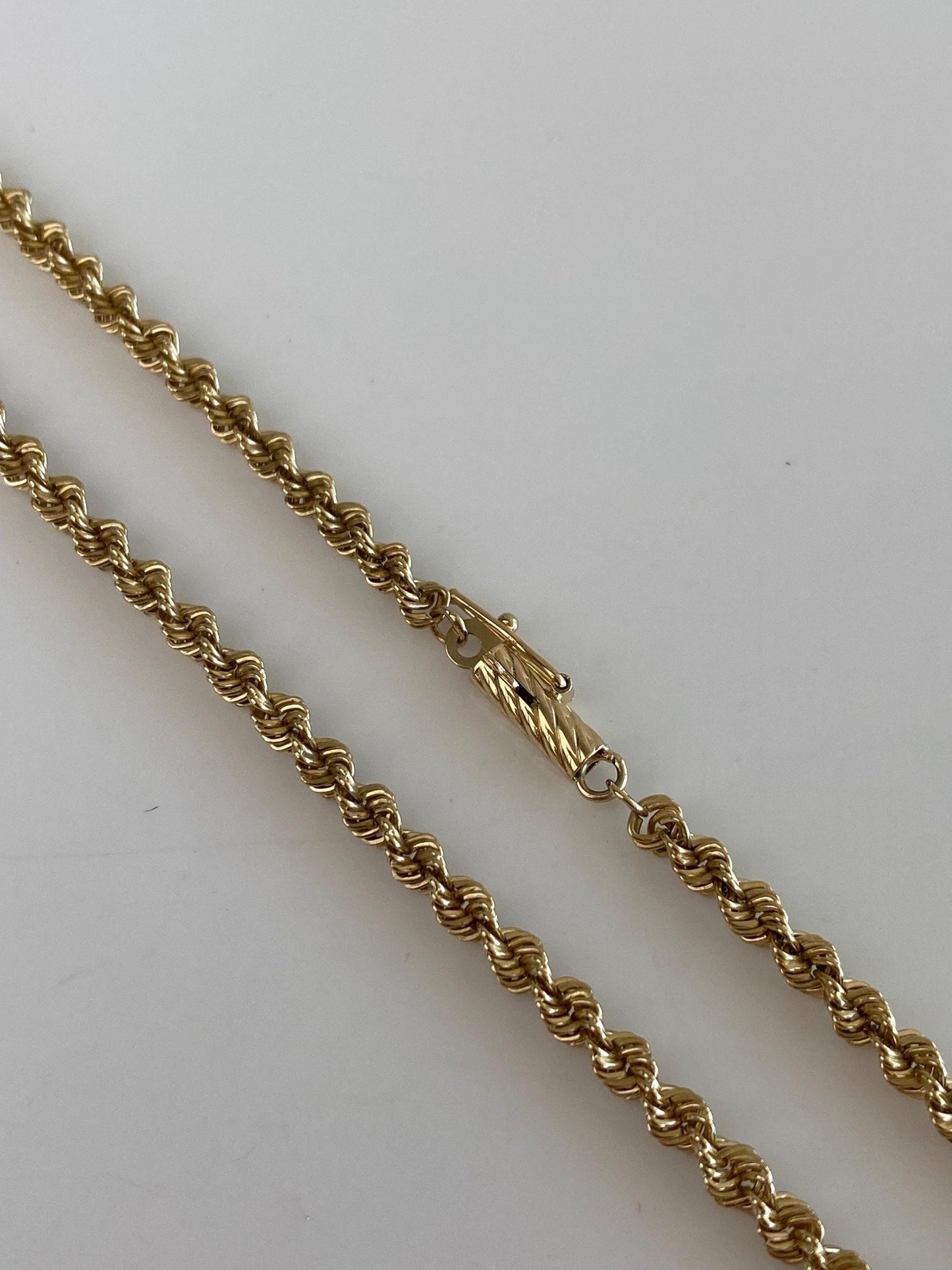 Vintage Solid 14k Yellow Gold Rope Chain Necklace - 20 inches