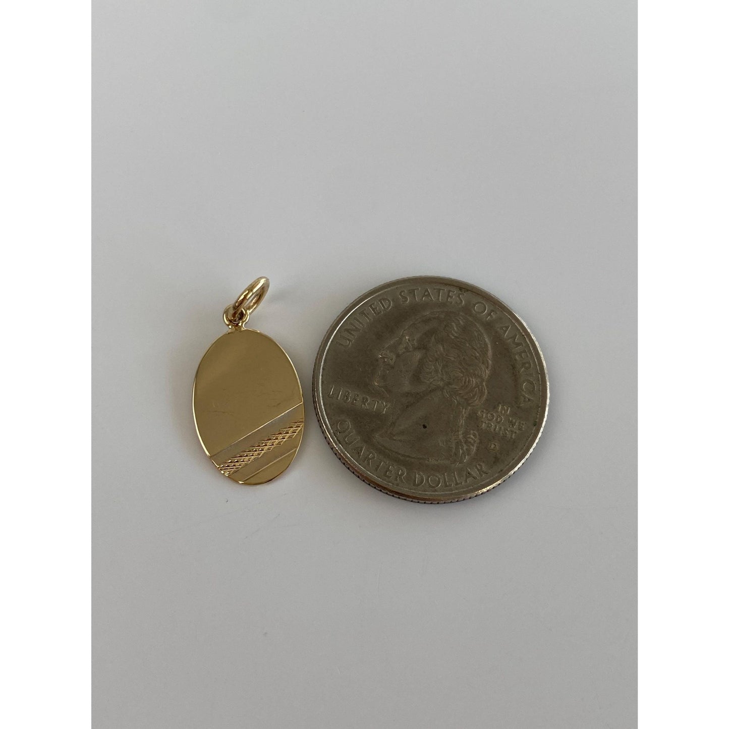 Vintage Solid 9k White & Yellow Gold Pattern Cufflink Conversion Charm