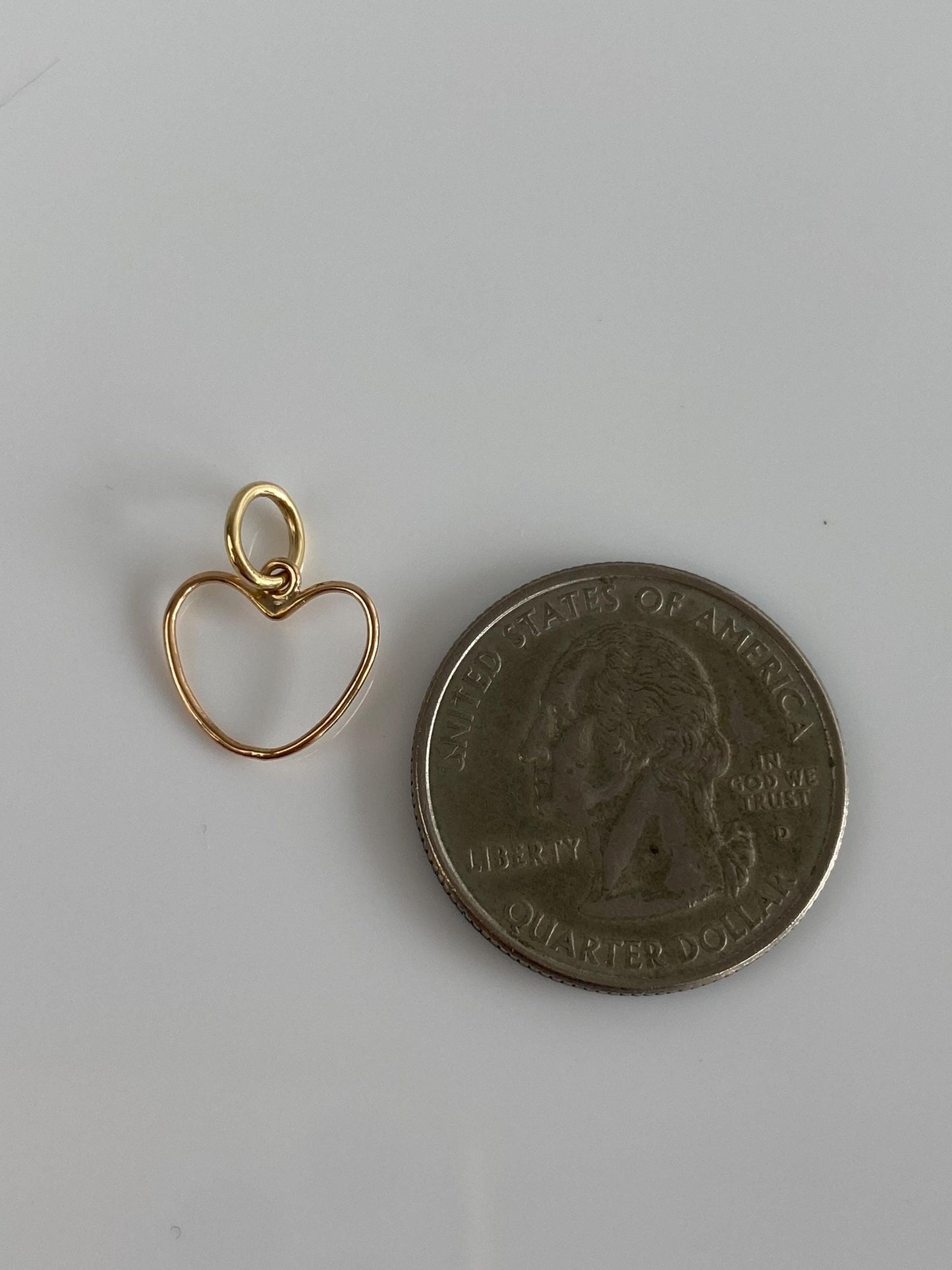 Vintage Solid 14k Yellow Gold Open Heart Charm