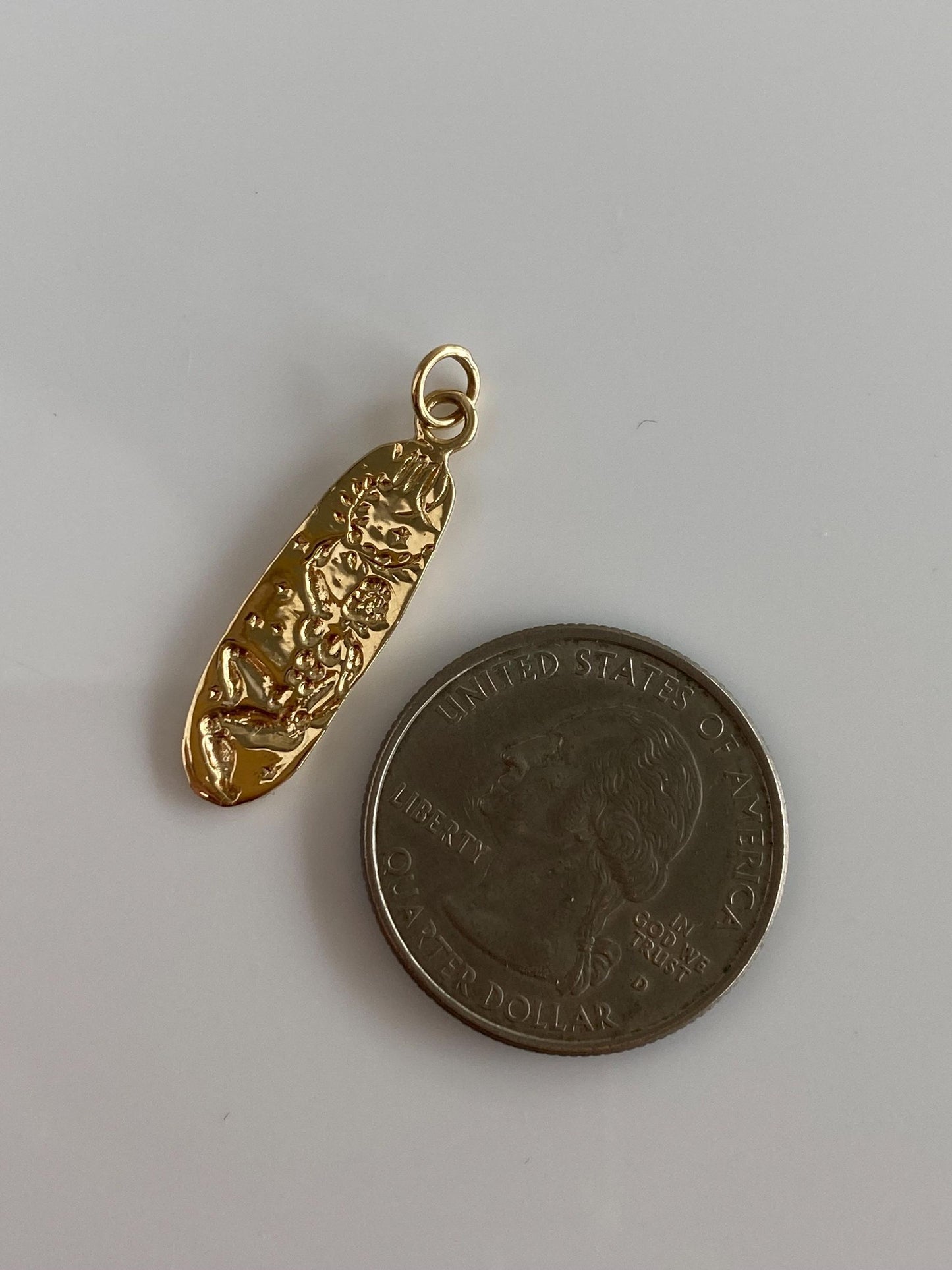 Vintage Solid 14k Yellow Gold Virgo Charm
