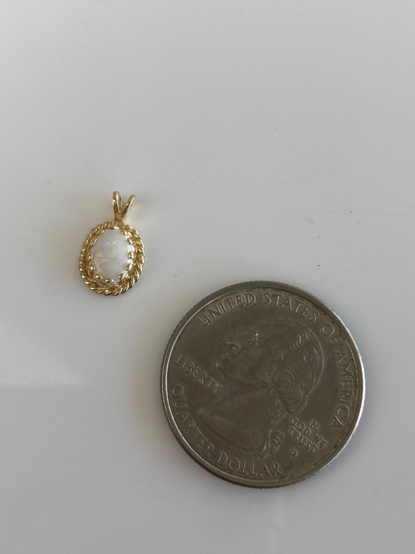 Vintage Solid 14k Yellow Gold Opal Charm