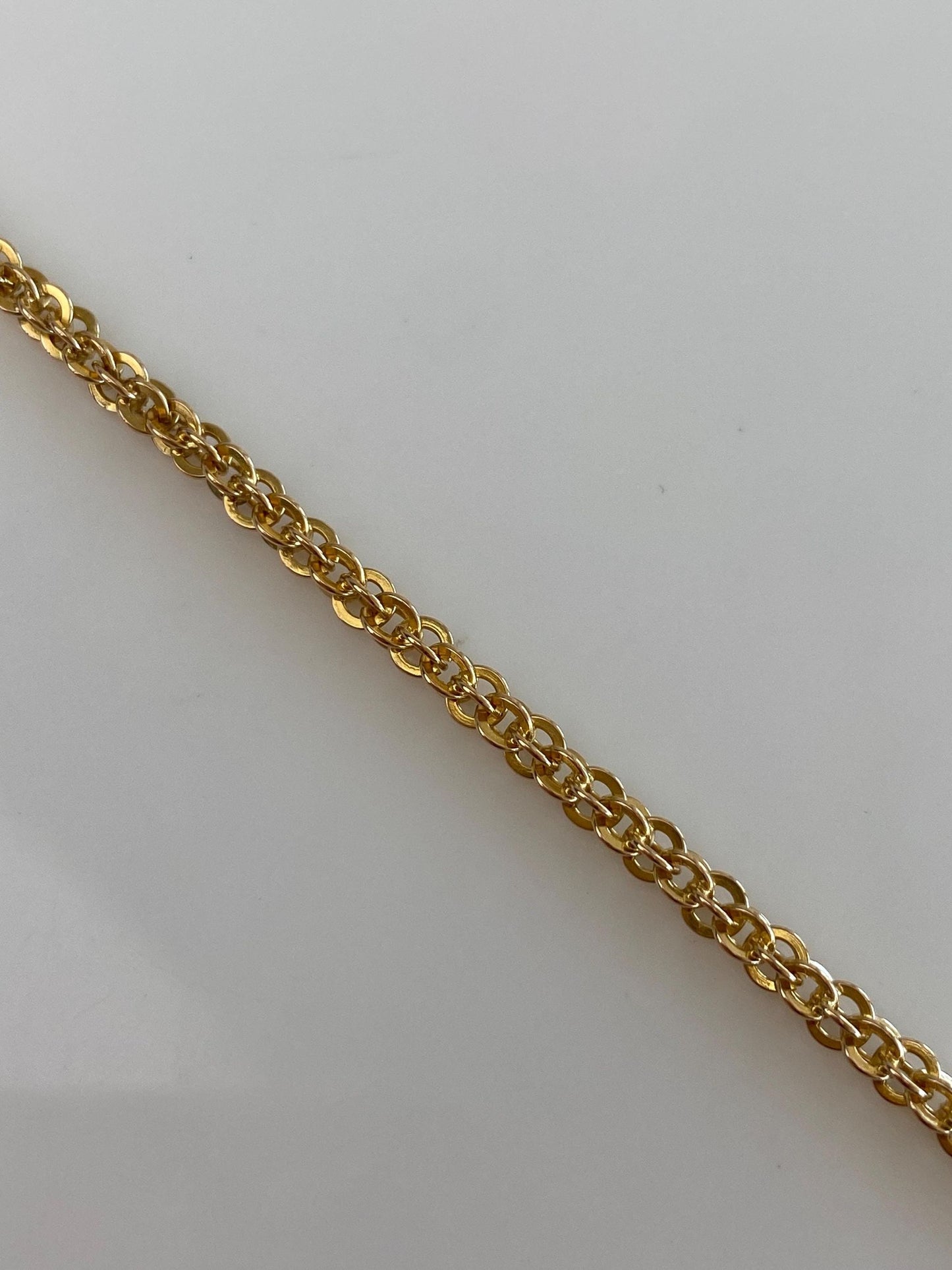 Vintage Solid 10k Yellow Gold Open Weave Chain Bracelet - 7 inches