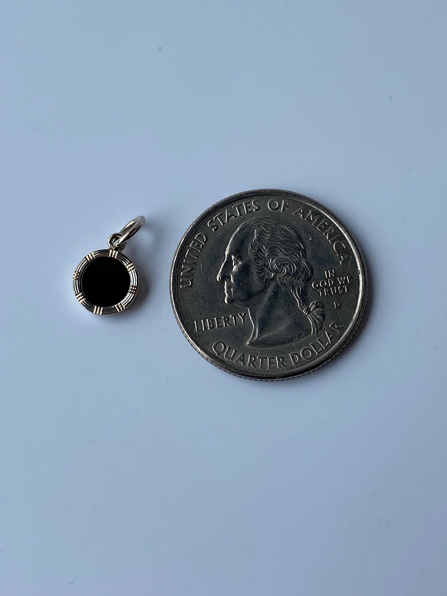 Vintage Solid 10k Yellow Gold & Platinum Onyx Tie Tack Conversion Charm