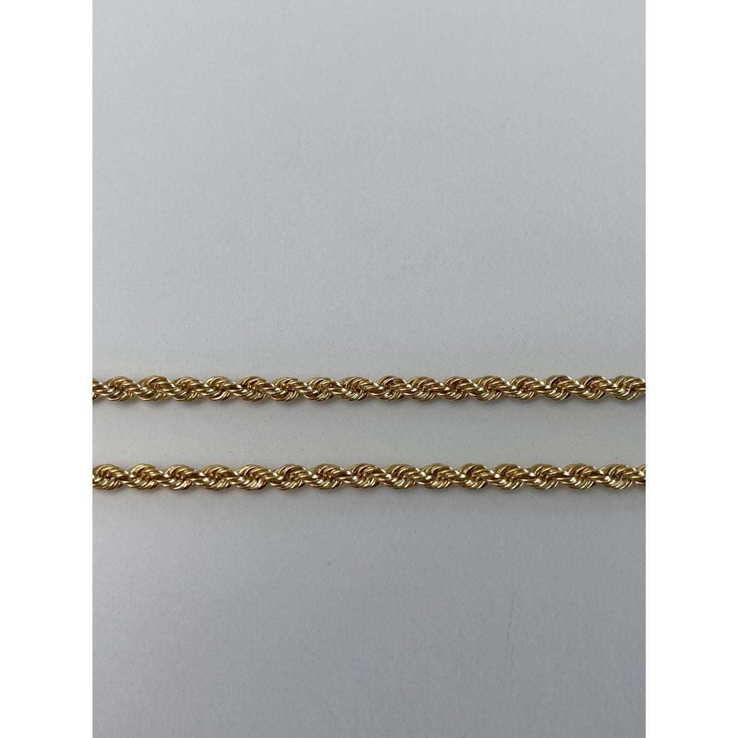 Vintage Solid 14k Yellow Gold Rope Chain Necklace - 24 inches