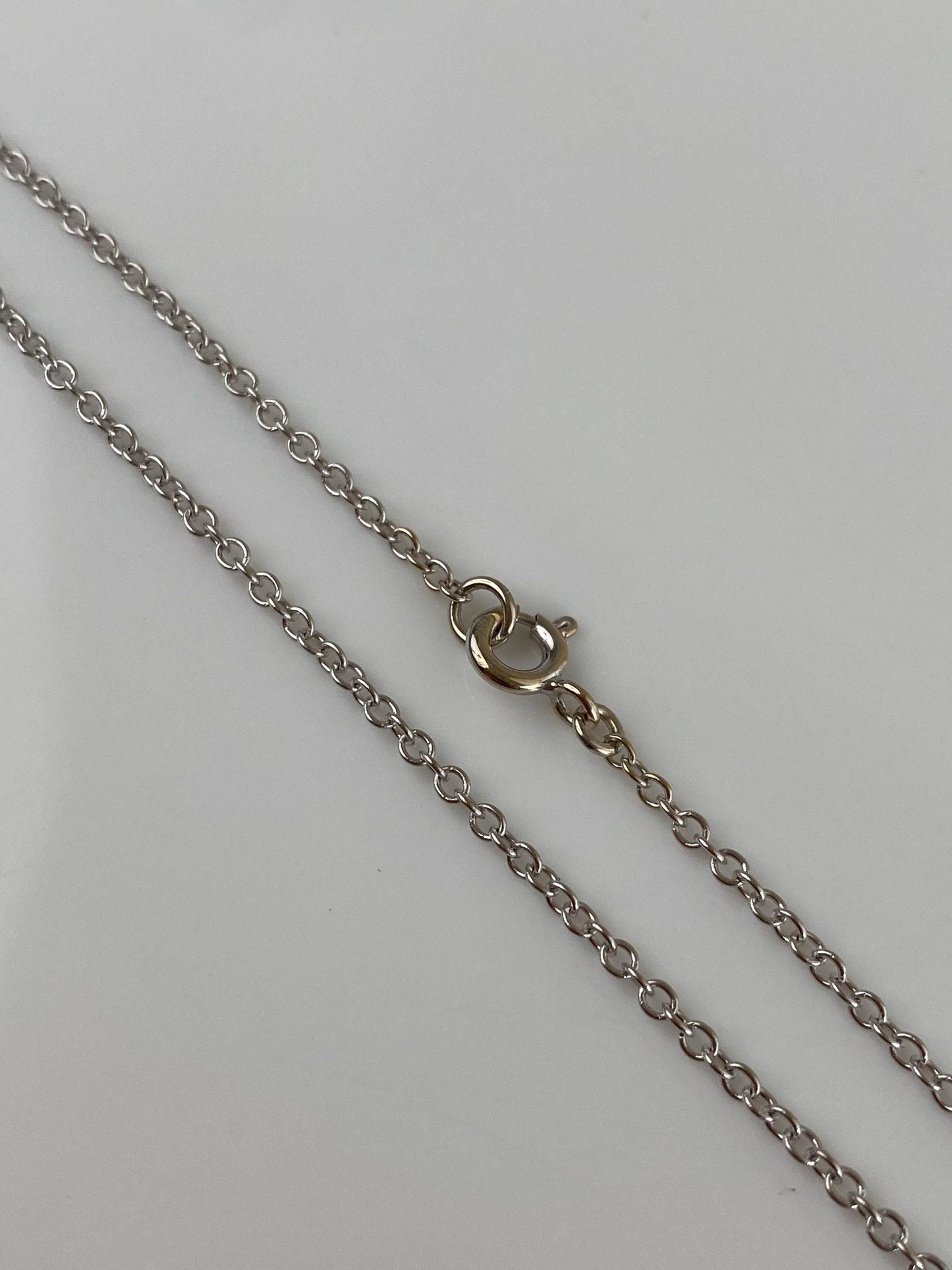 Vintage Solid 18k White Gold Cable Chain Necklace - 16.75 inches