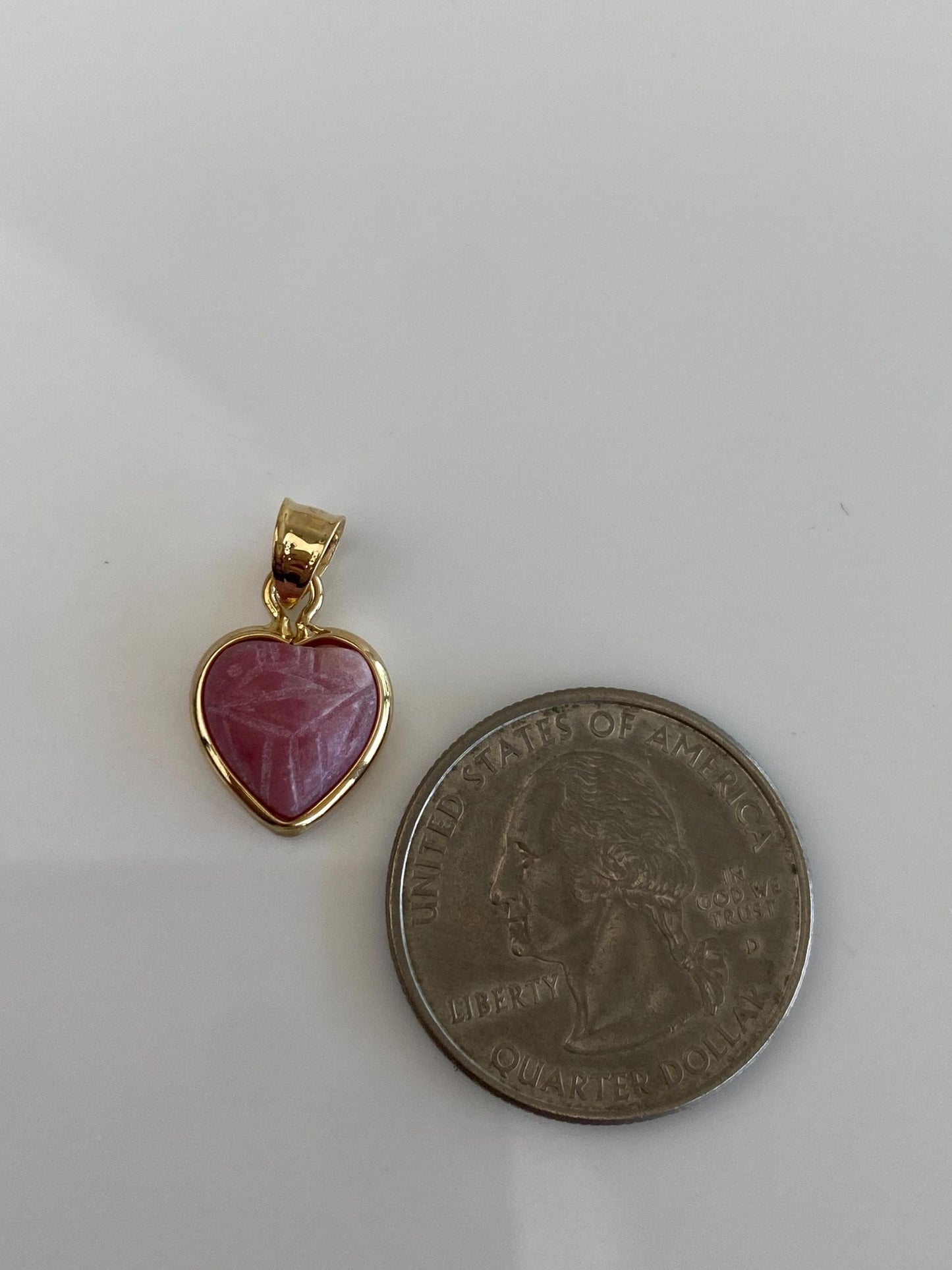 Vintage Solid 14k Yellow Gold Carved Rhodolite Heart Charm