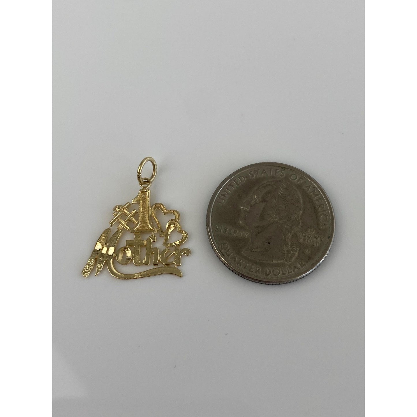 Solid 10k Yellow Gold #1 Mother Charm