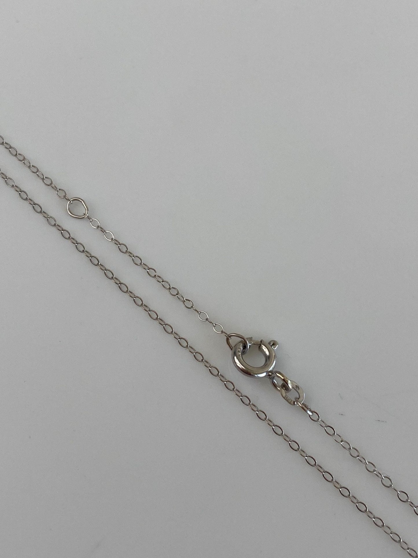 Vintage Solid 14k White Gold Dainty Cable Chain Necklace - 18.25 inches