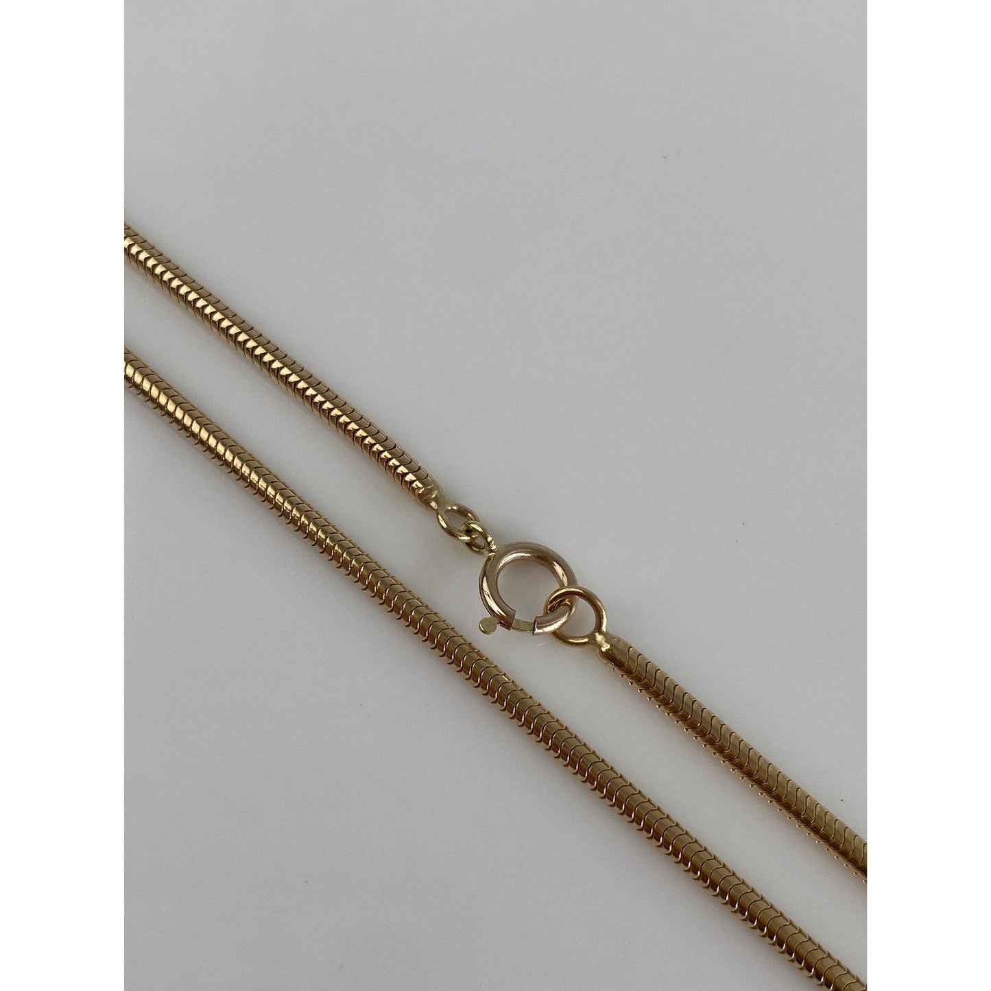 Vintage Solid 14k Yellow Gold Long Snake Chain Necklace - 24.25 inches