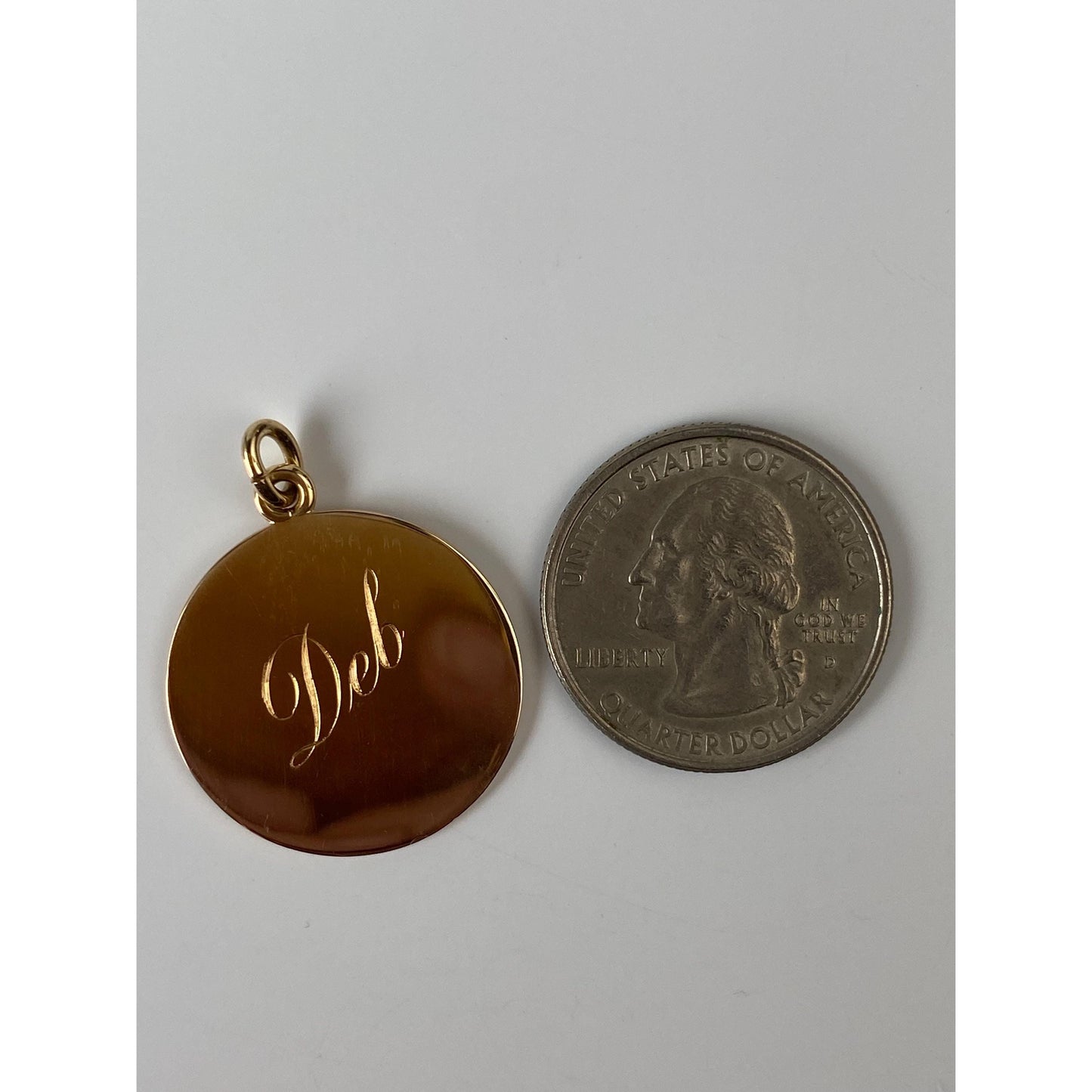Solid 14k Yellow Gold Engraved 'Deb 1969' Charm