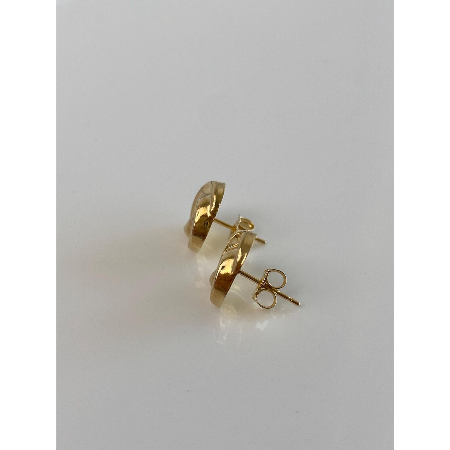 Vintage Solid 14k Yellow Gold Knot Stud Earrings