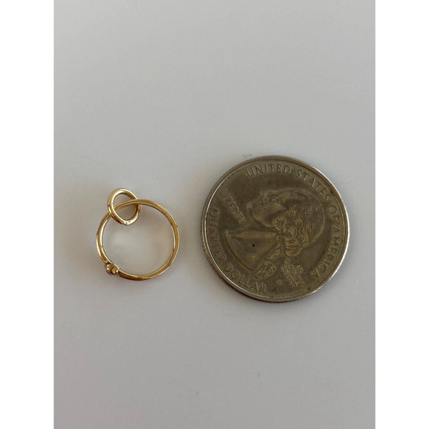 Vintage Solid 14k Yellow Gold Cubic Zirconia Ring Charm