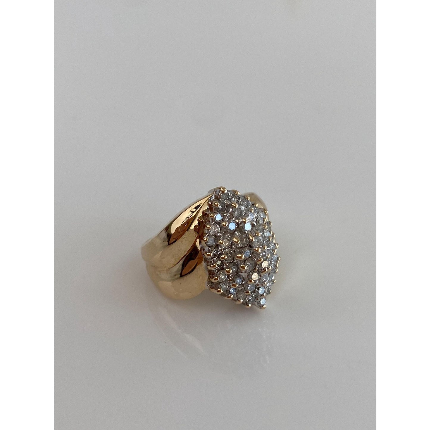 Vintage Solid 14k Yellow Gold Diamond Ring - Size 5.75