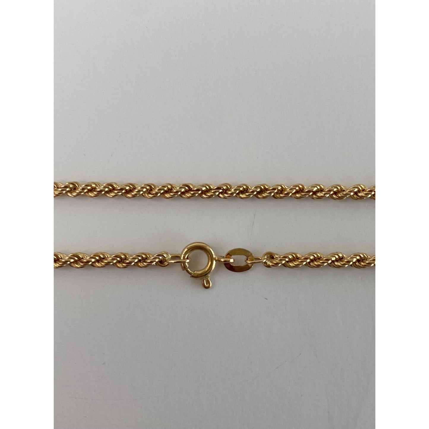 Vintage Solid 14k Yellow Gold Rope Chain Necklace - 29.75 inches