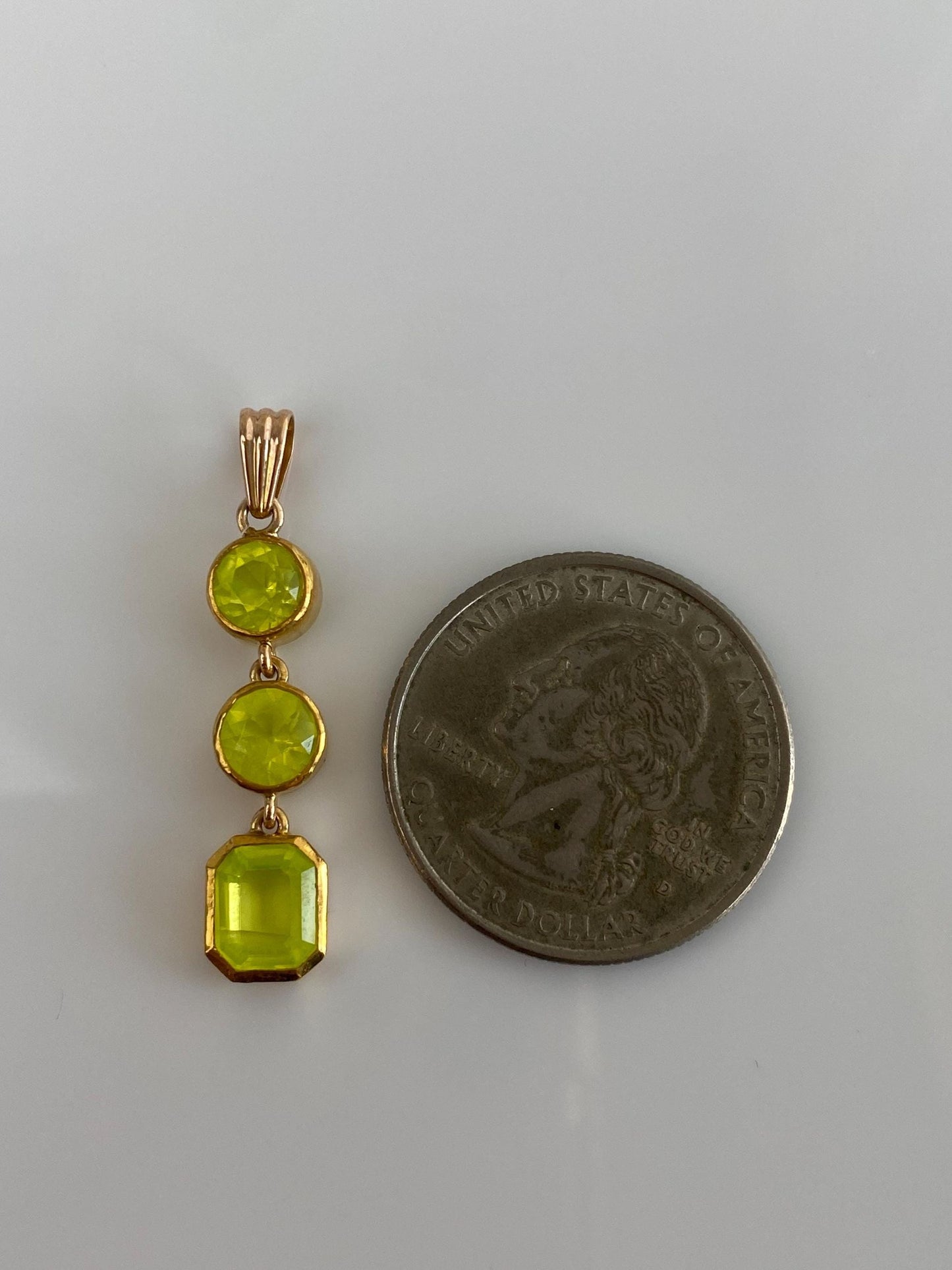 Vintage Solid 10k Yellow Gold Lemon Quartz Dangle Charm