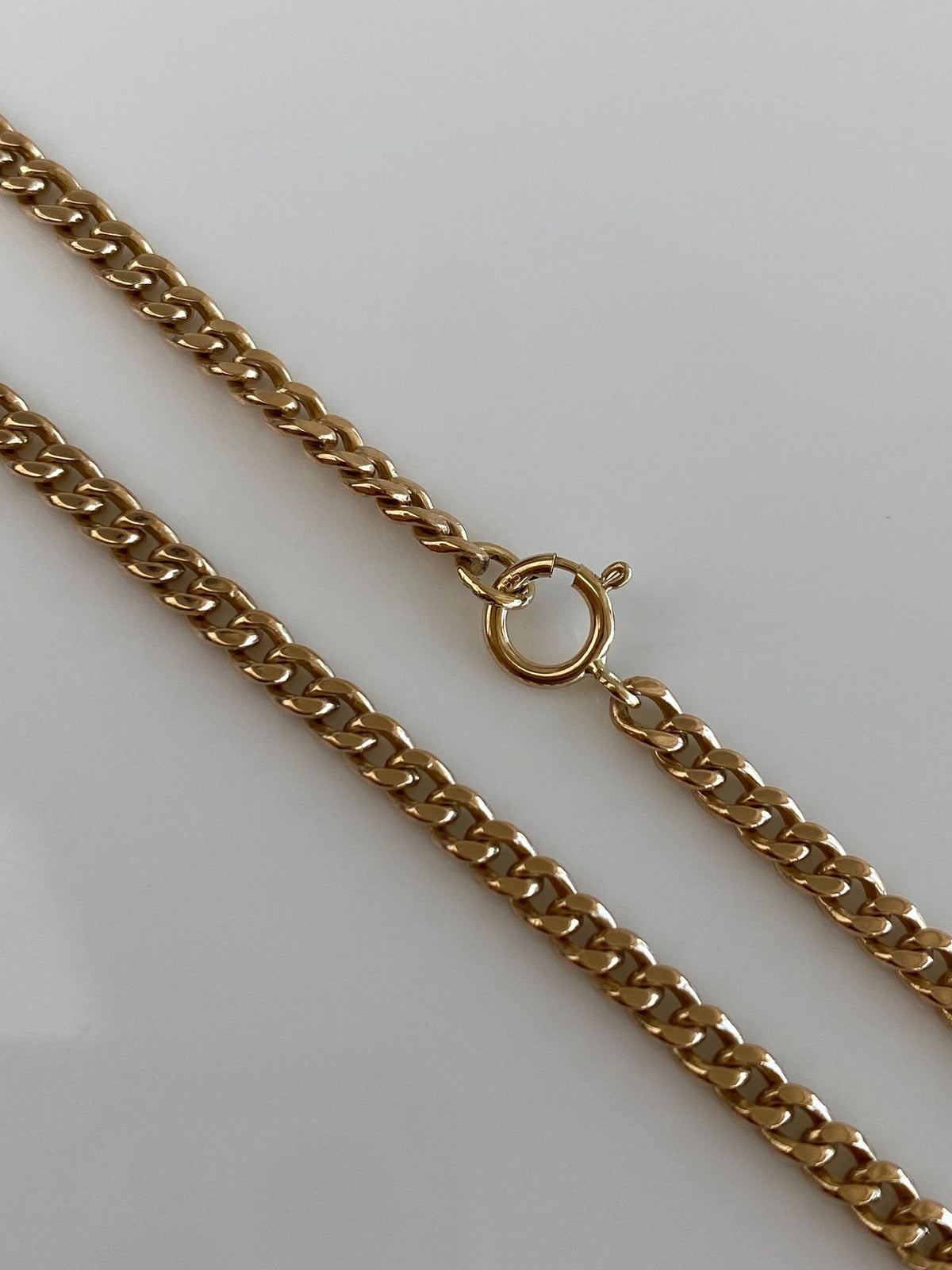 Vintage Solid 14k Yellow Gold Curb Chain Necklace - 20.25 inches