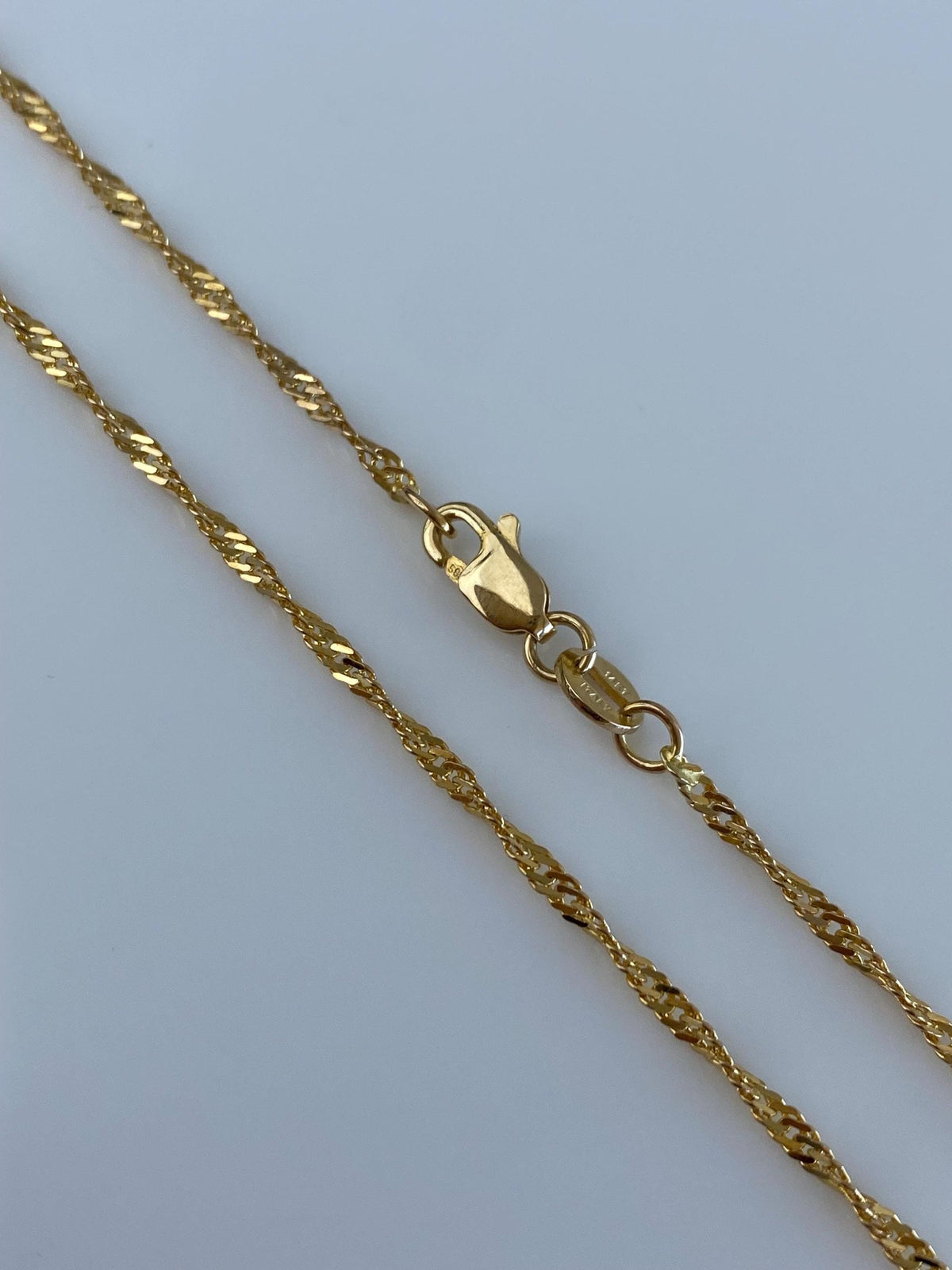 Vintage Solid 14k Yellow Gold Twist Chain Necklace - 18 inches