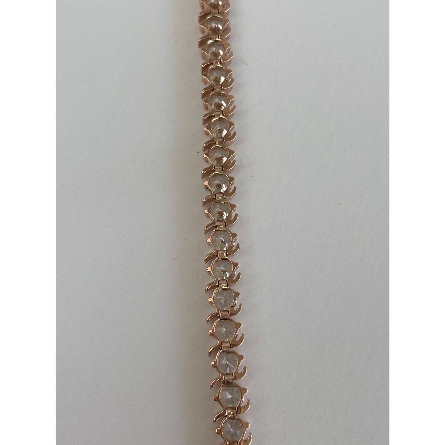 Solid 14k Rose Gold Cubic Zirconia Tennis Bracelet - 7 inches