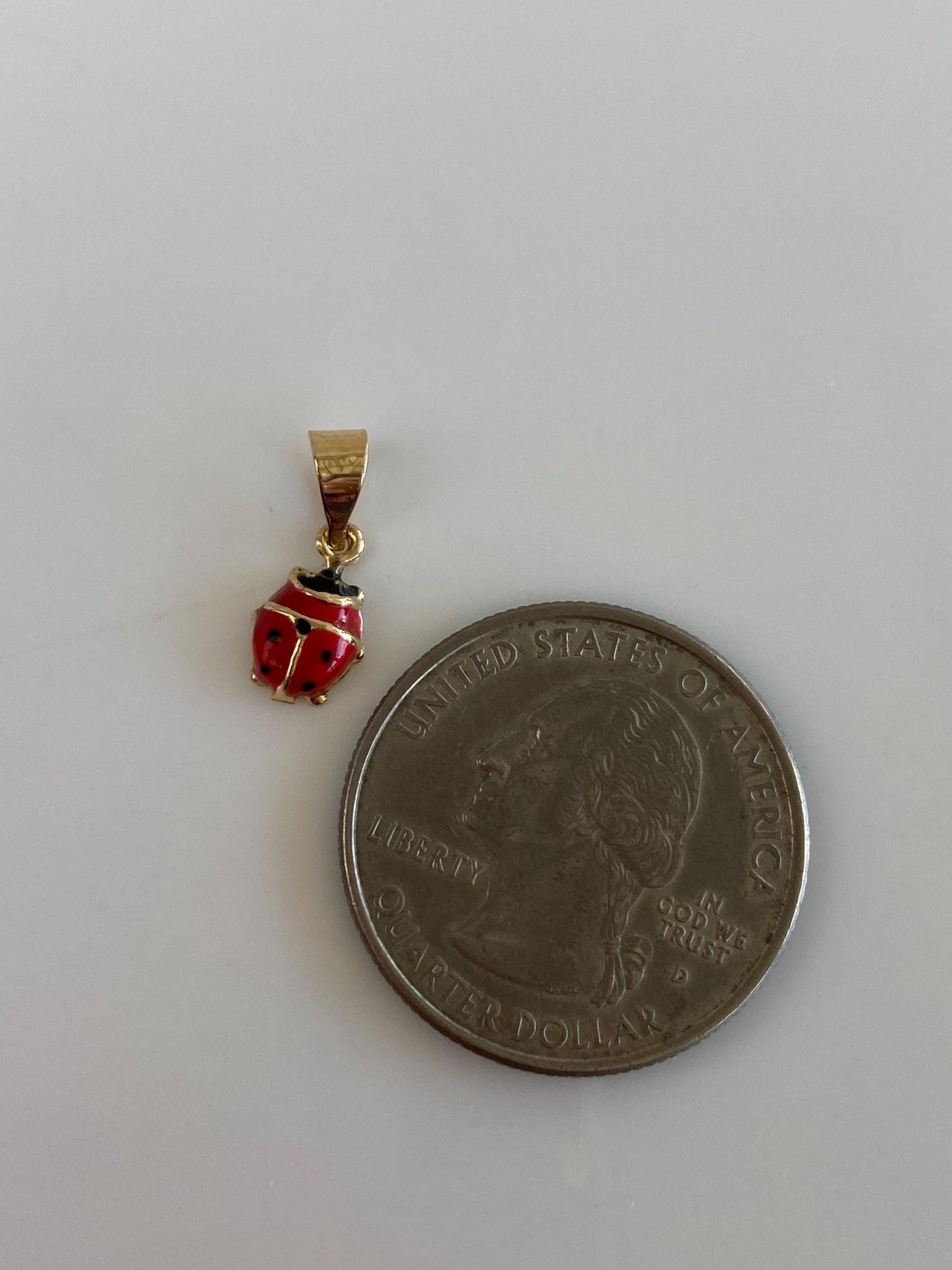 Vintage 14k Yellow Gold Enamel Ladybug Charm