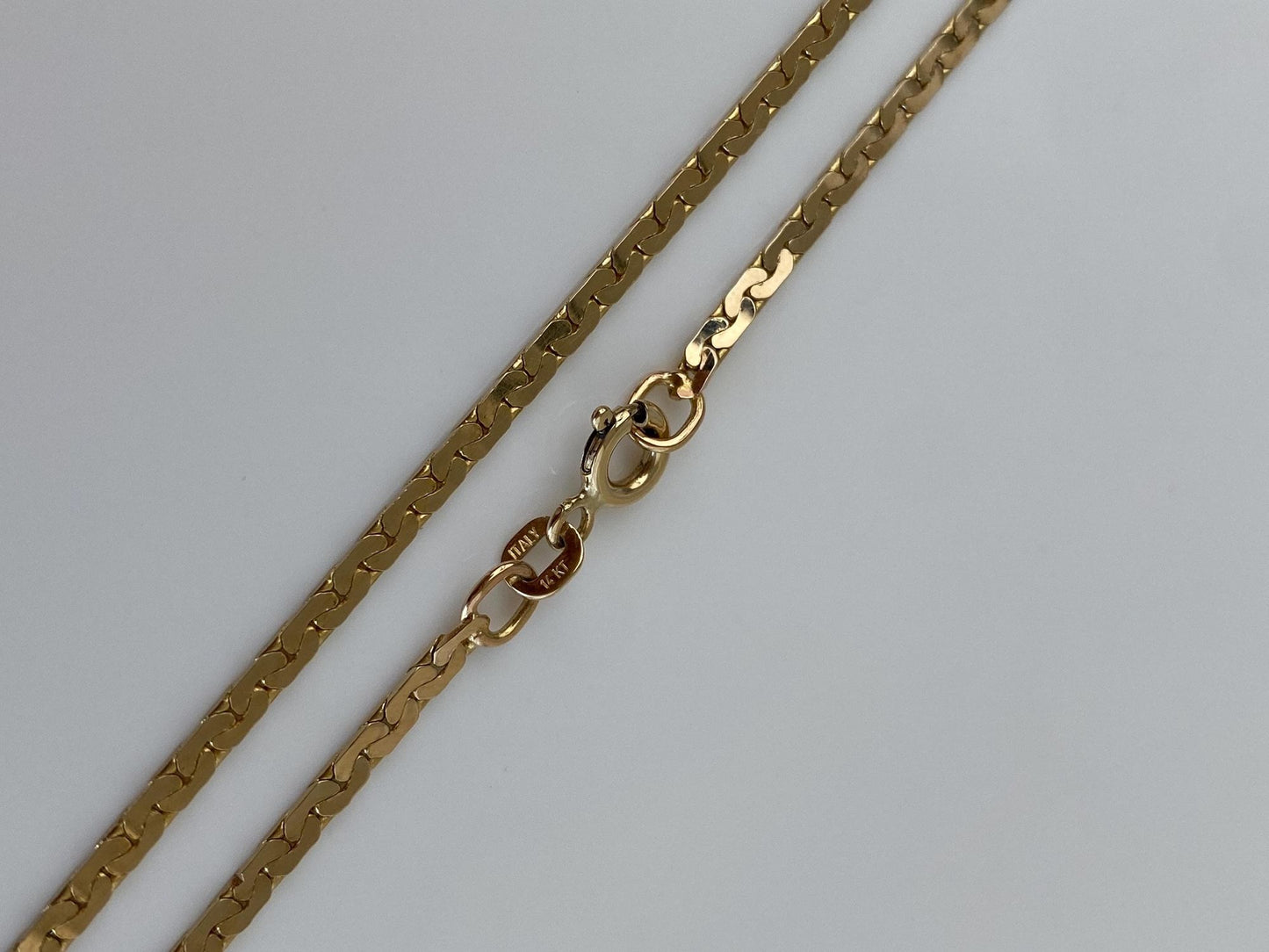 Vintage Solid 14k Yellow Gold C Link Chain Necklace - 18 inches