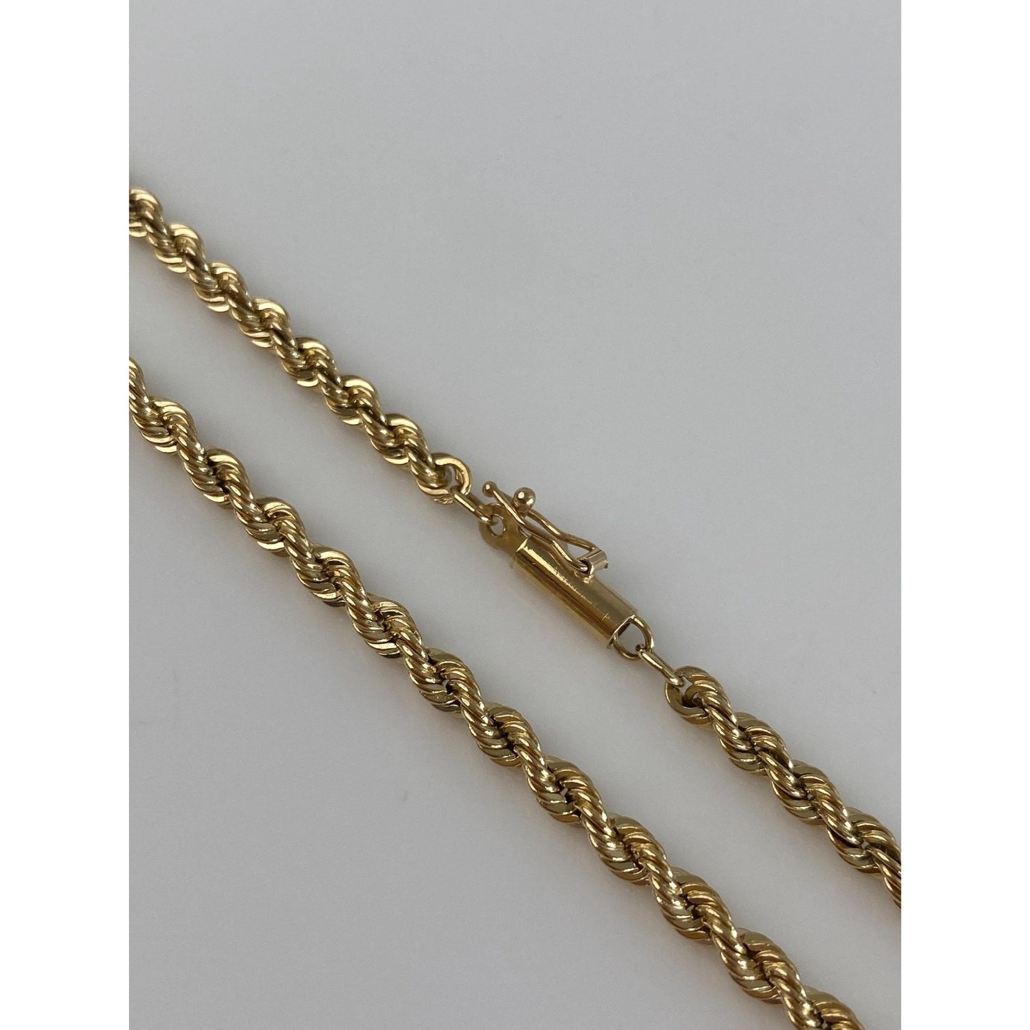 Vintage Solid 14k Yellow Gold Rope Chain Necklace - 18.25 inches