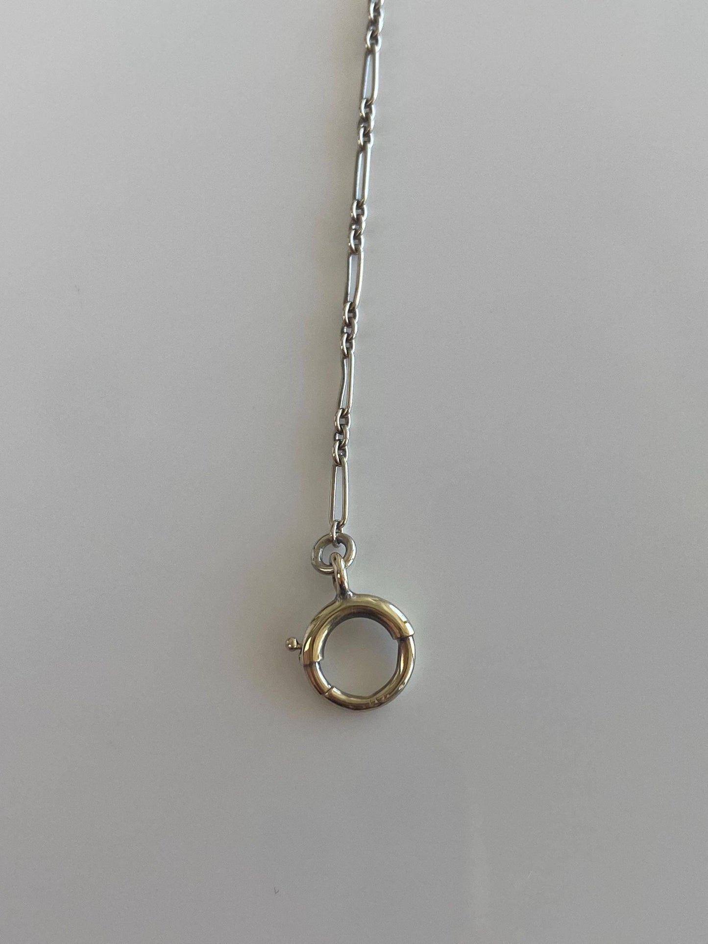 Vintage Solid 9k White Gold Fancy Chain Lariat Necklace - 24.75 inches